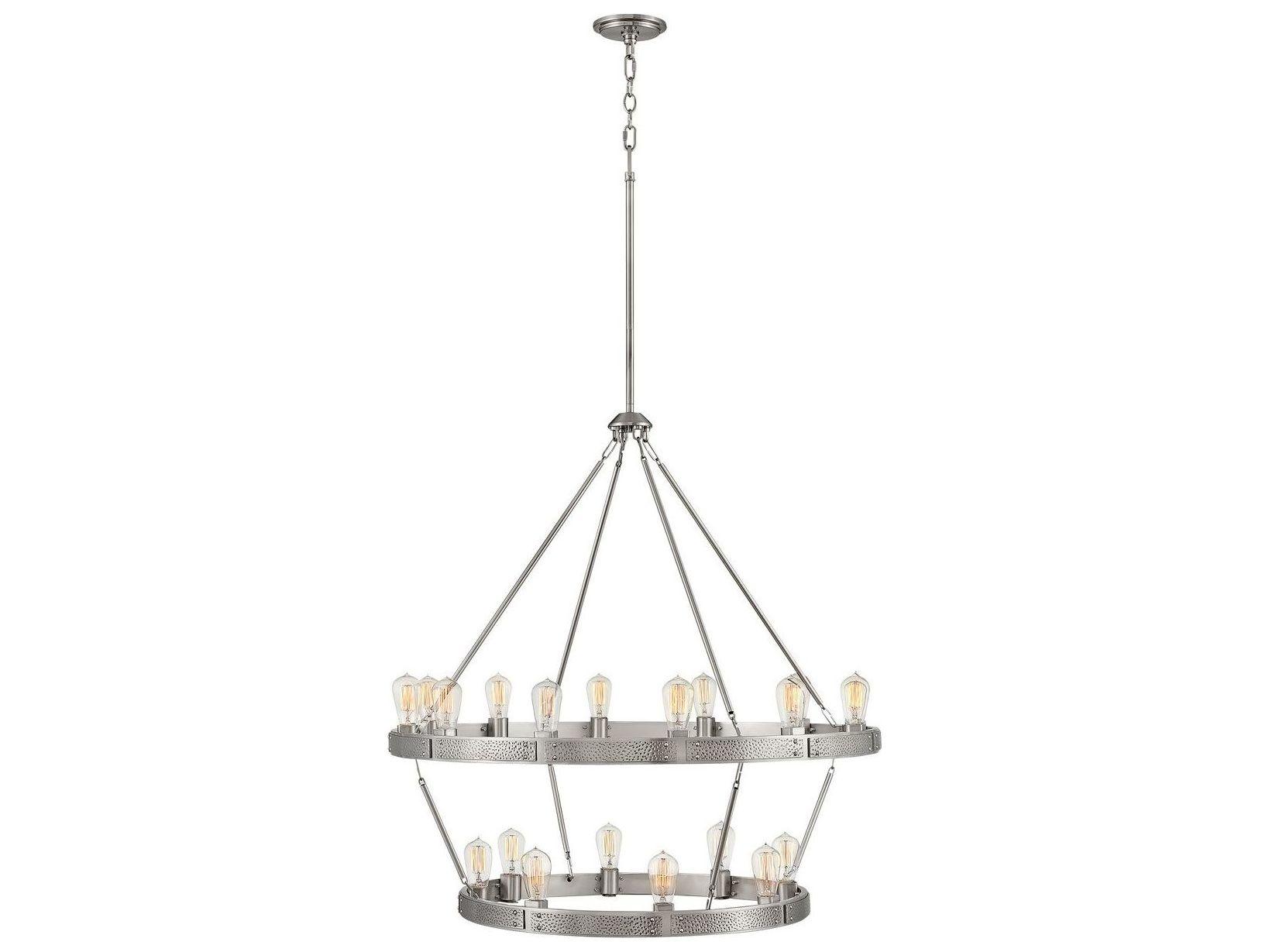 Hinkley Everett 20-Light Brushed Nickel Candelabra Chandelier