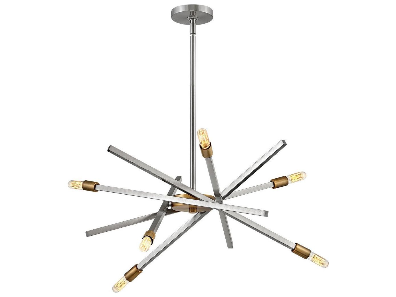 Hinkley Archer 6-Light Brushed Nickel Candelabra Sputnik Chandelier