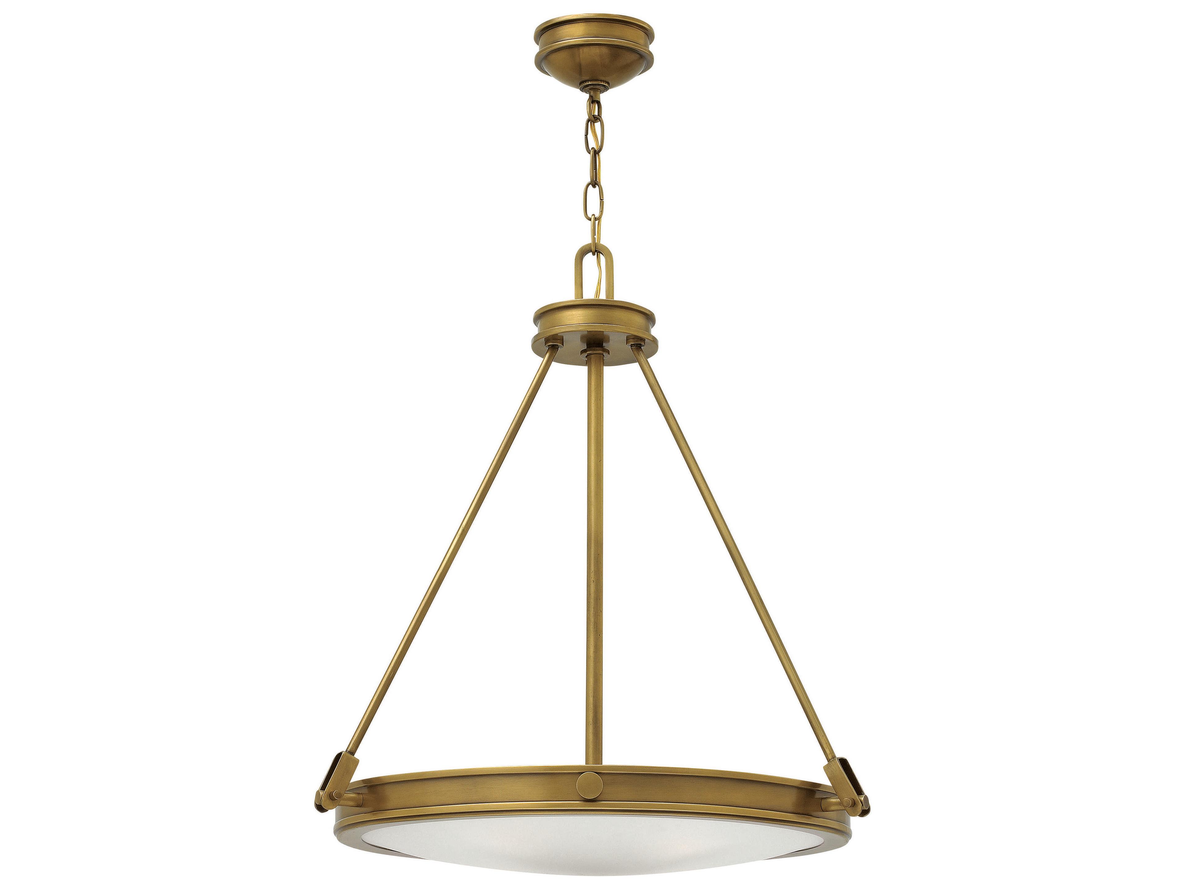 Hinkley Collier 4-Light Heritage Brass Glass Bowl Pendant