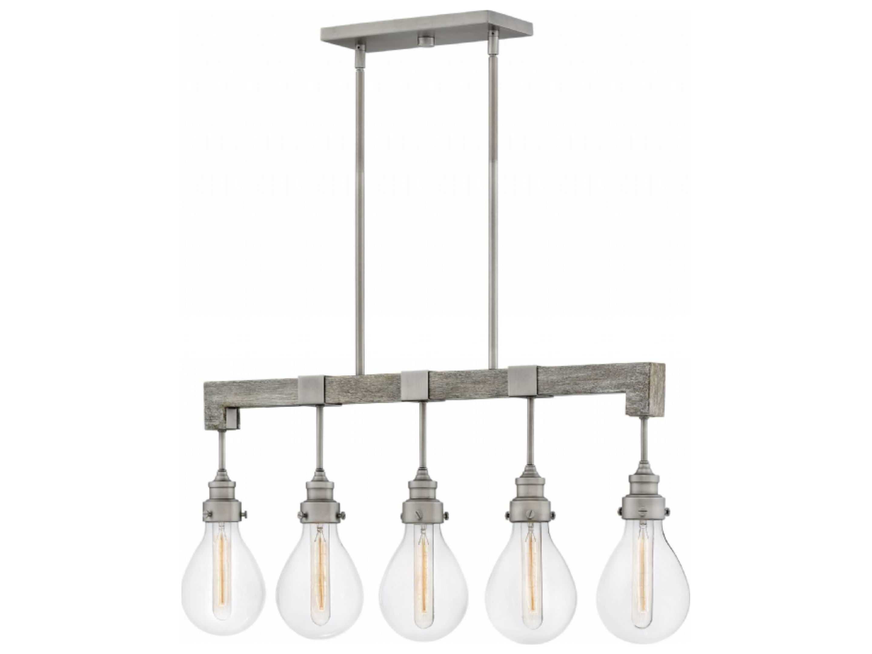 Hinkley Denton 5-Light Pewter Glass Globe Island Pendant