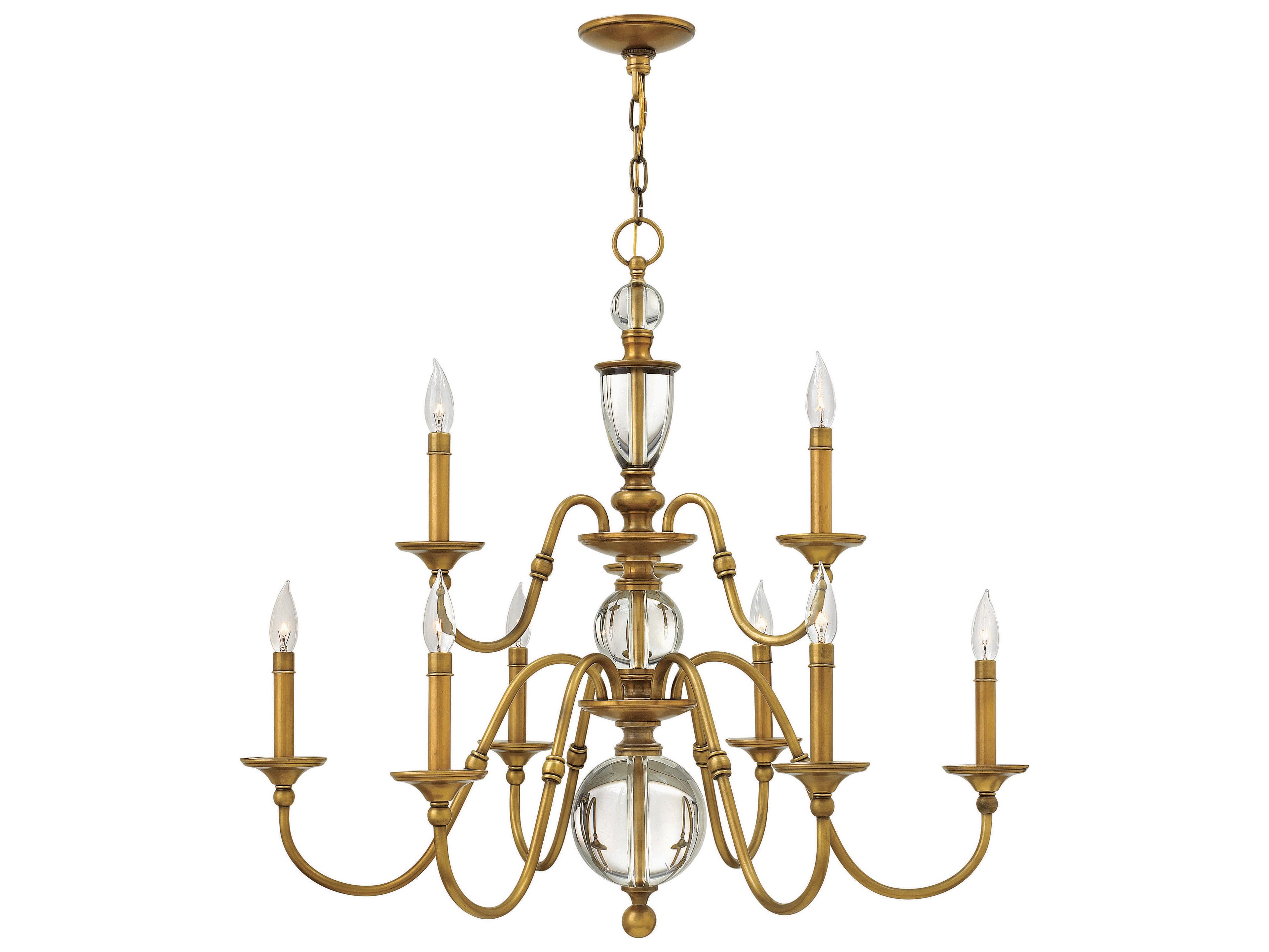 Hinkley Eleanor 9-Light Heritage Brass Bronze Candelabra Chandelier