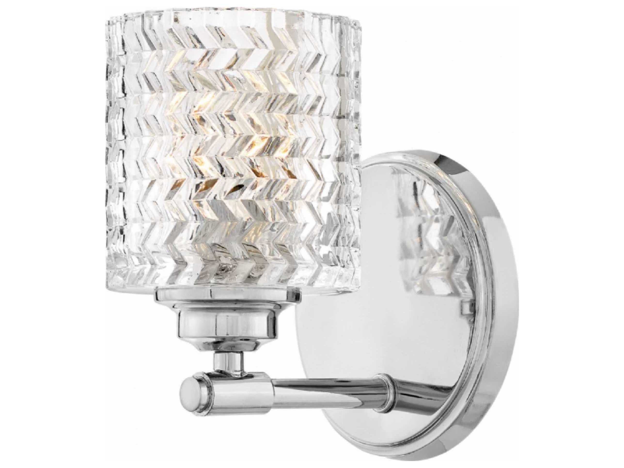Hinkley Elle 1-Light Chrome Glass Wall Sconce