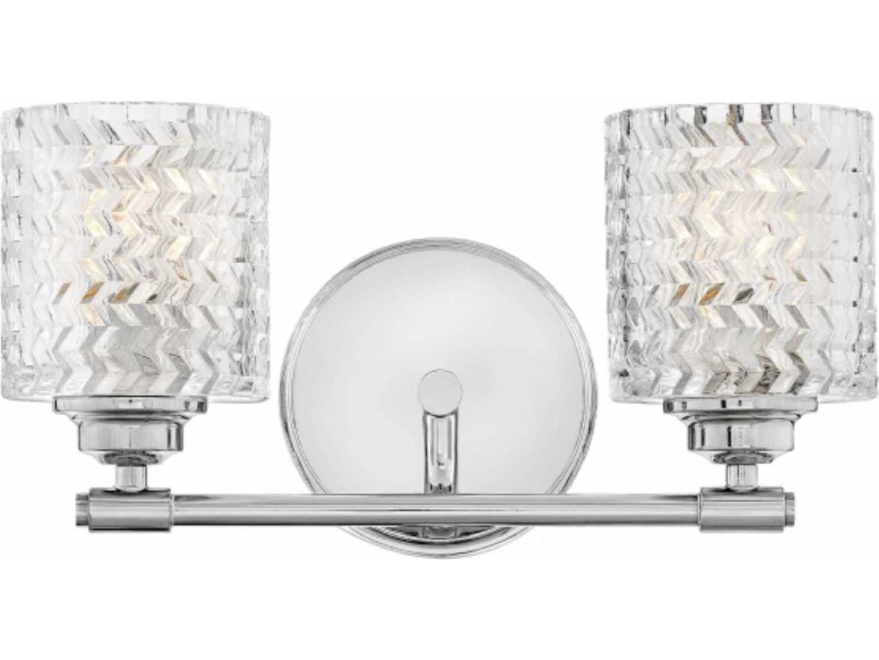 Hinkley Elle 2-Light Chrome Glass Vanity Light