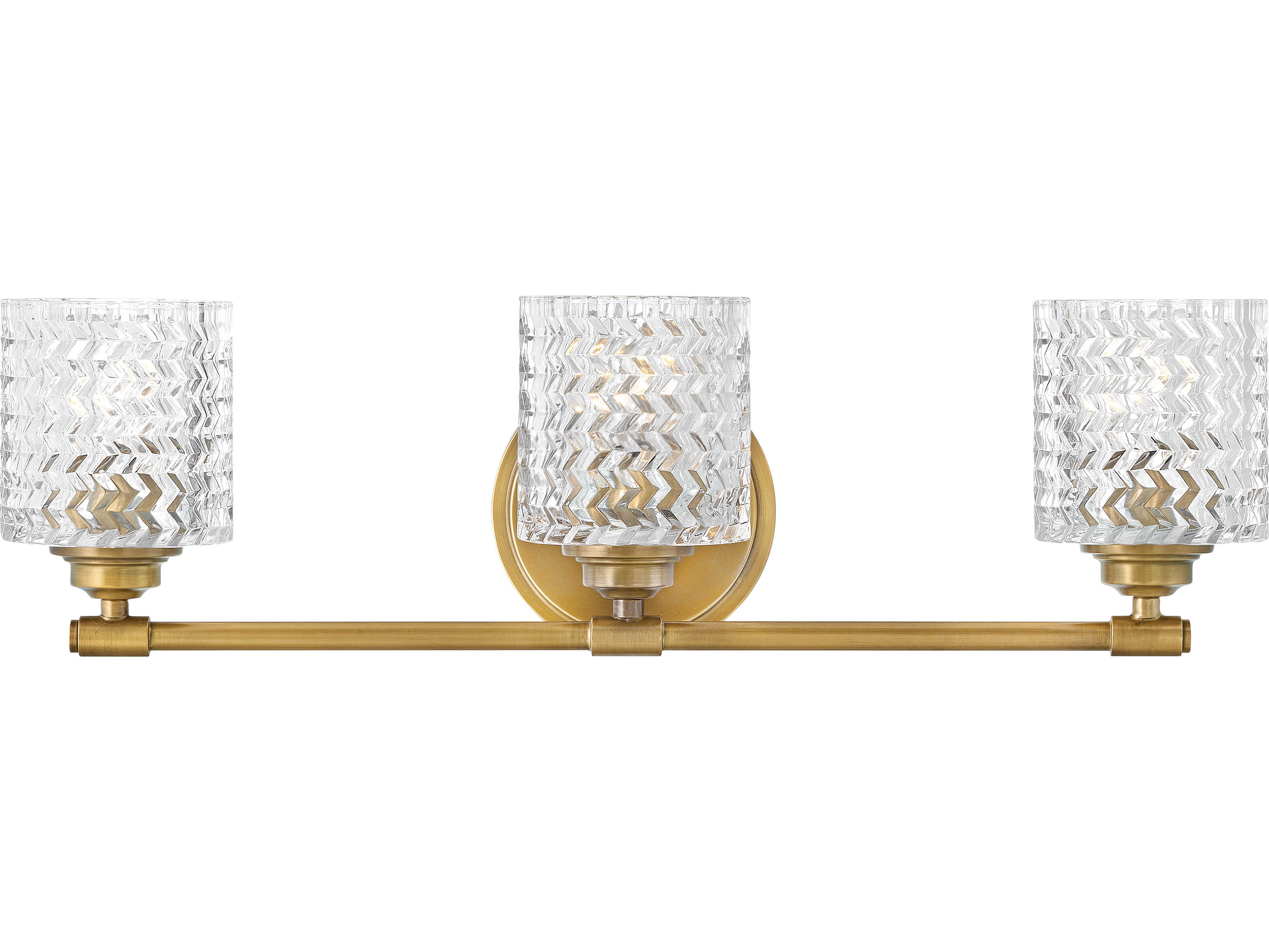 Hinkley Elle 3-Light Heritage Brass Glass Vanity Light
