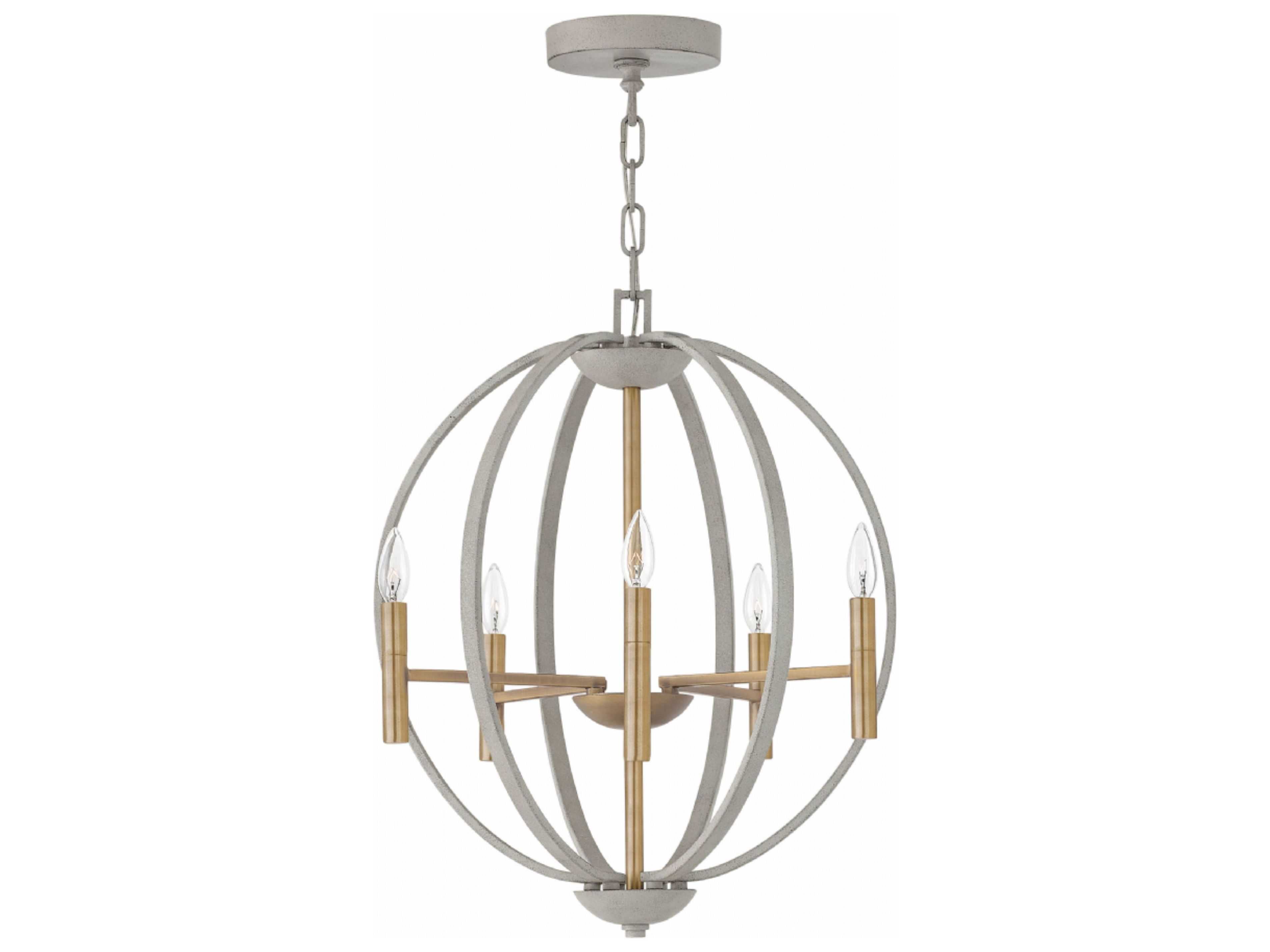 Hinkley Euclid 6-Light Cement Gray Candelabra Chandelier