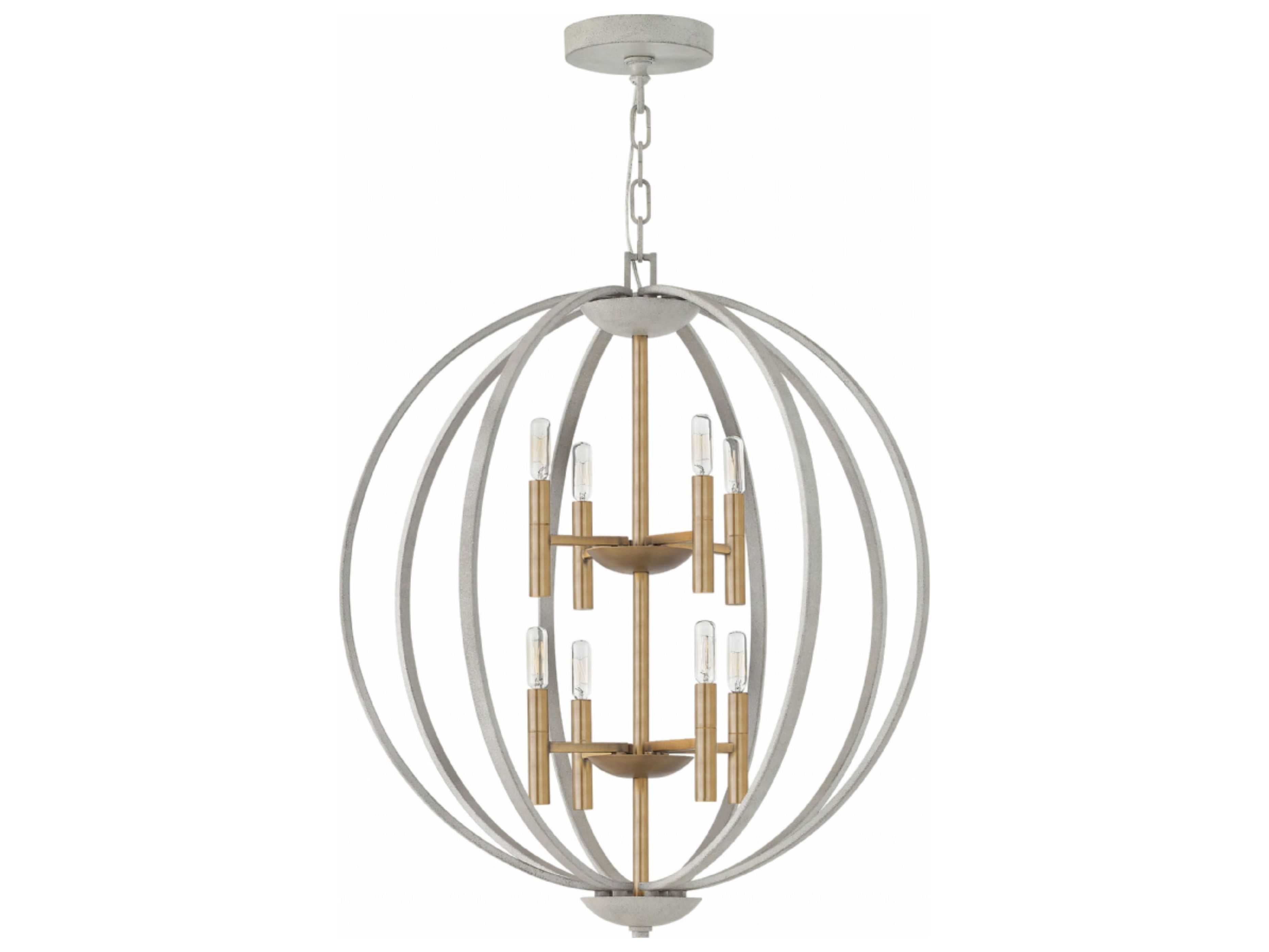 Hinkley Euclid 8-Light Cement Gray Candelabra Chandelier