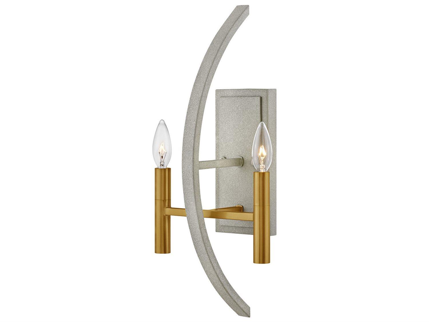 Hinkley Euclid 2-Light Cement Gray Wall Sconce
