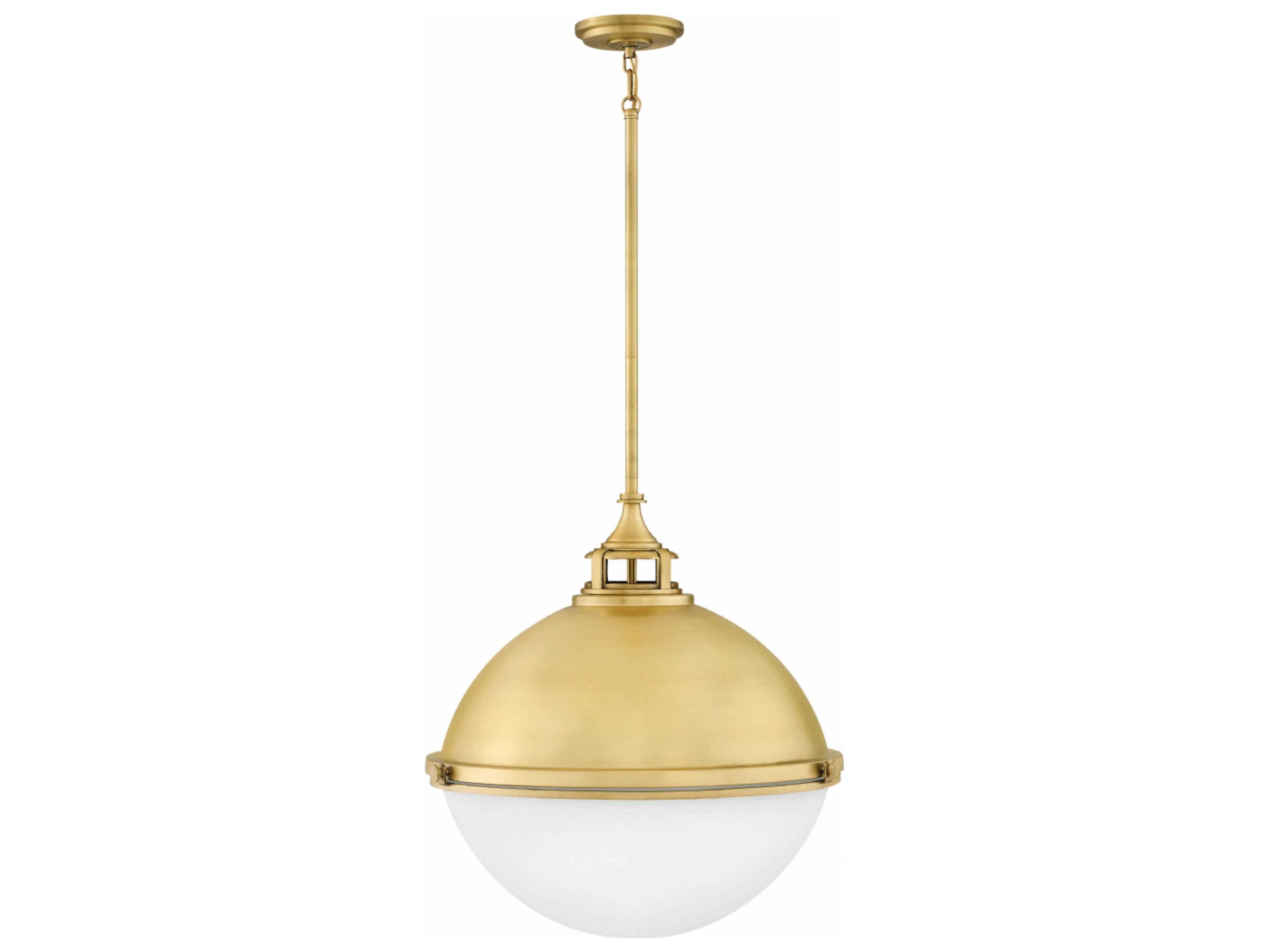 Hinkley Fletcher 3-Light Satin Brass Glass Globe Pendant