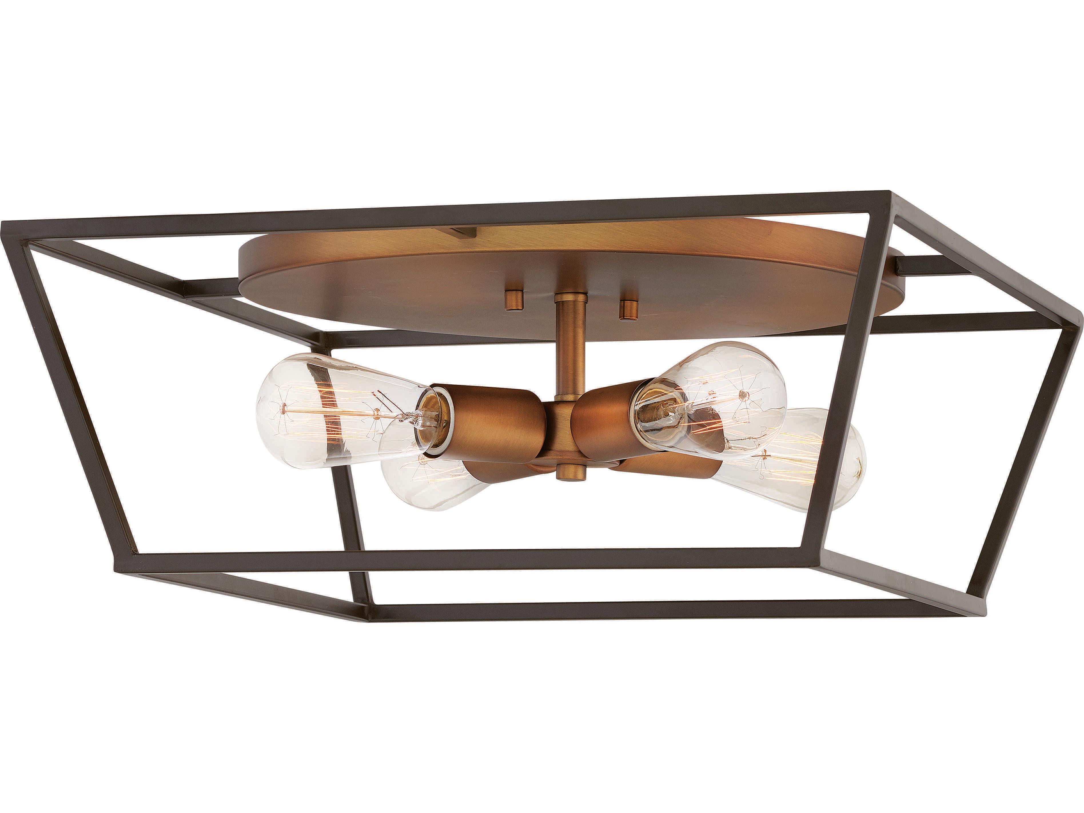 Hinkley Fulton 4-Light Bronze Geometric Flush Mount