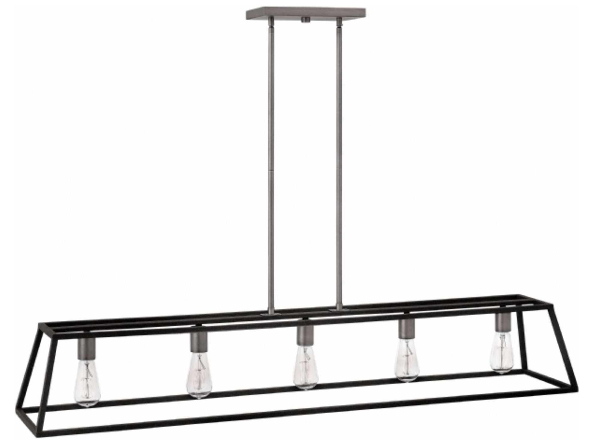 Hinkley Fulton Aged Zinc Black Geometric Island Pendant