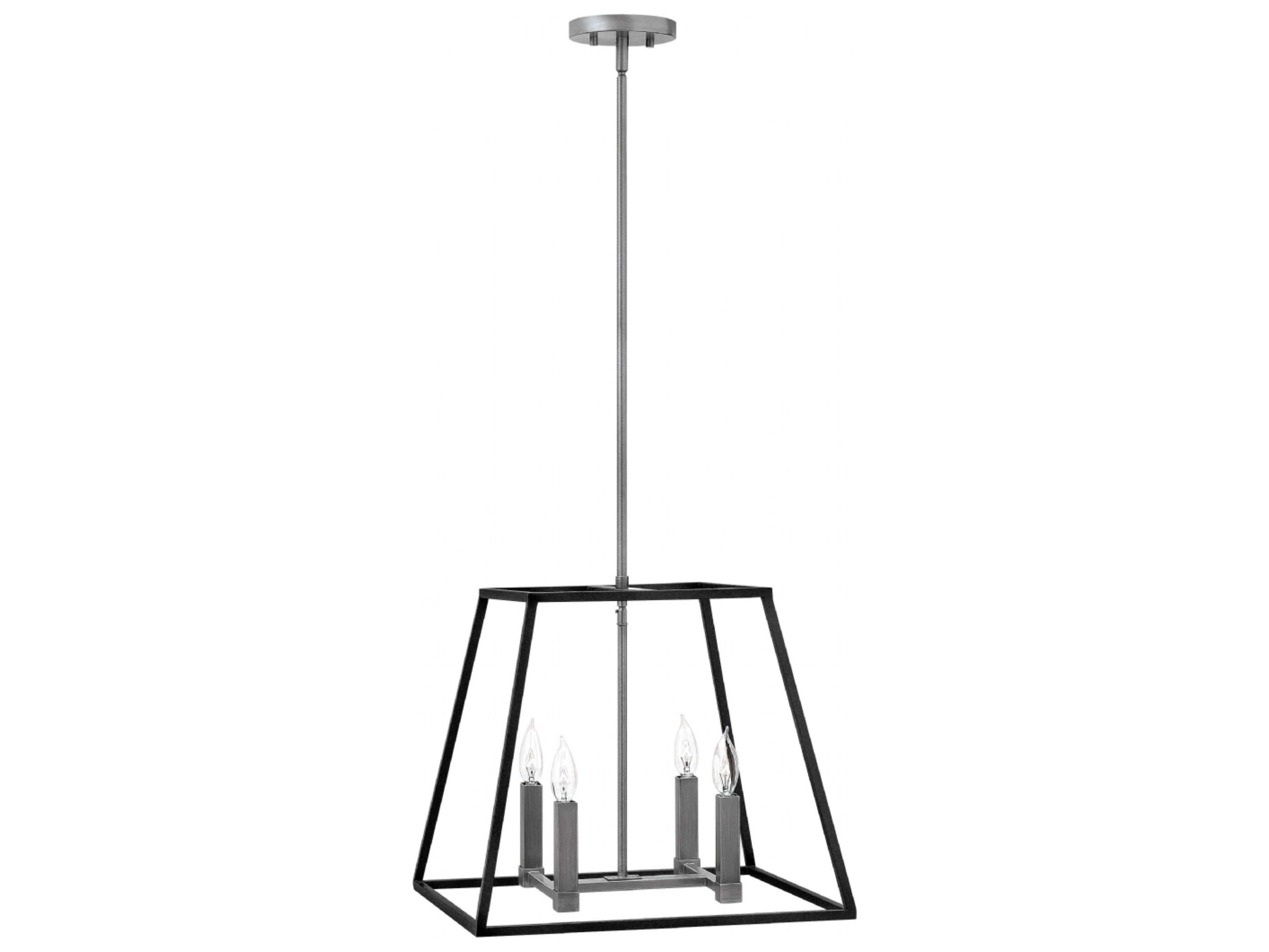 Hinkley Fulton 4-Light Aged Zinc Bronze Candelabra Chandelier