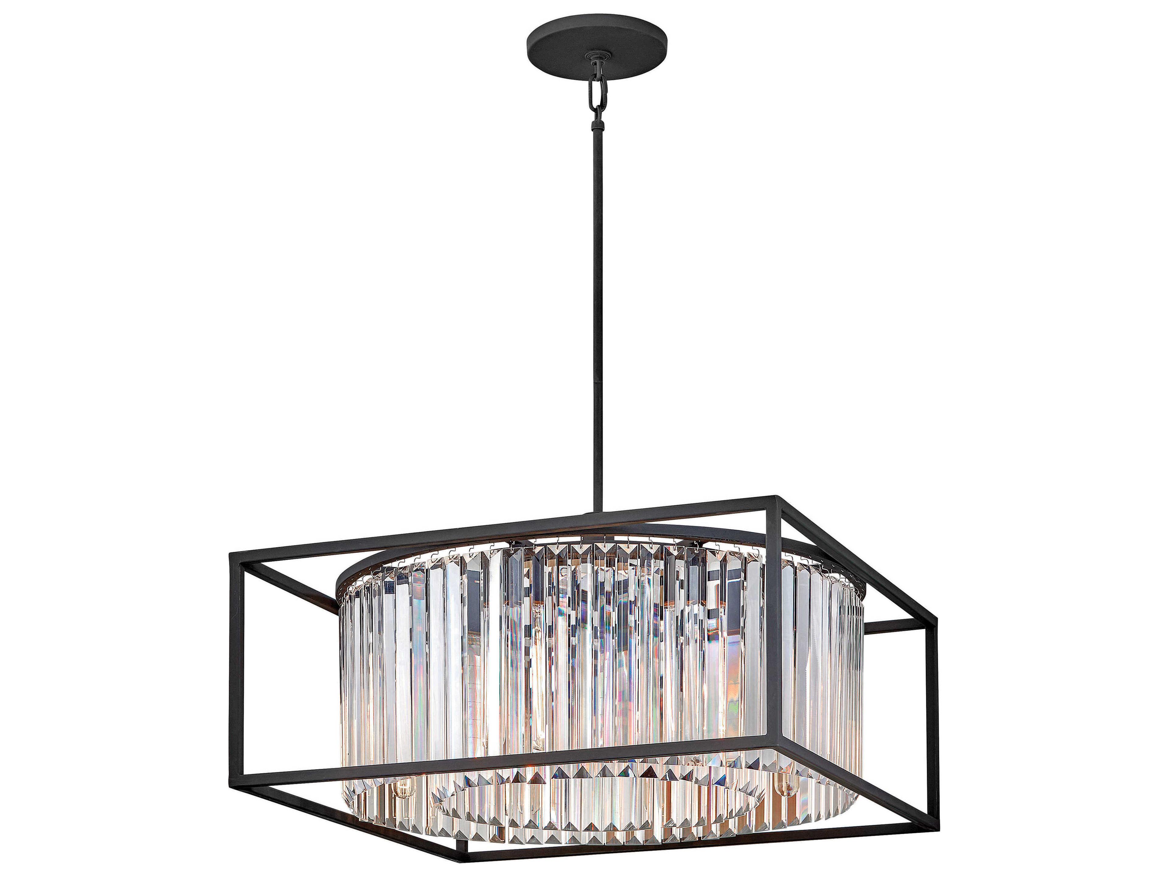 Hinkley Giada 8-Light Black Crystal Drum Geometric Pendant
