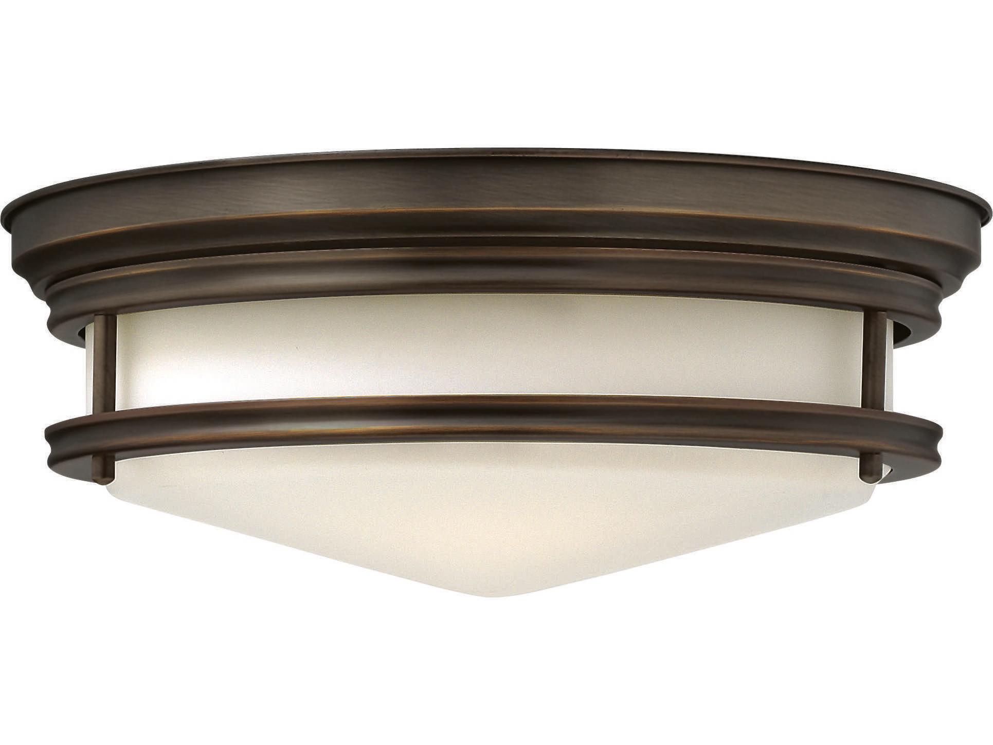 Hinkley Hadley 3-Light Oil Rubbed Bronze Glass Drum Flush Mount