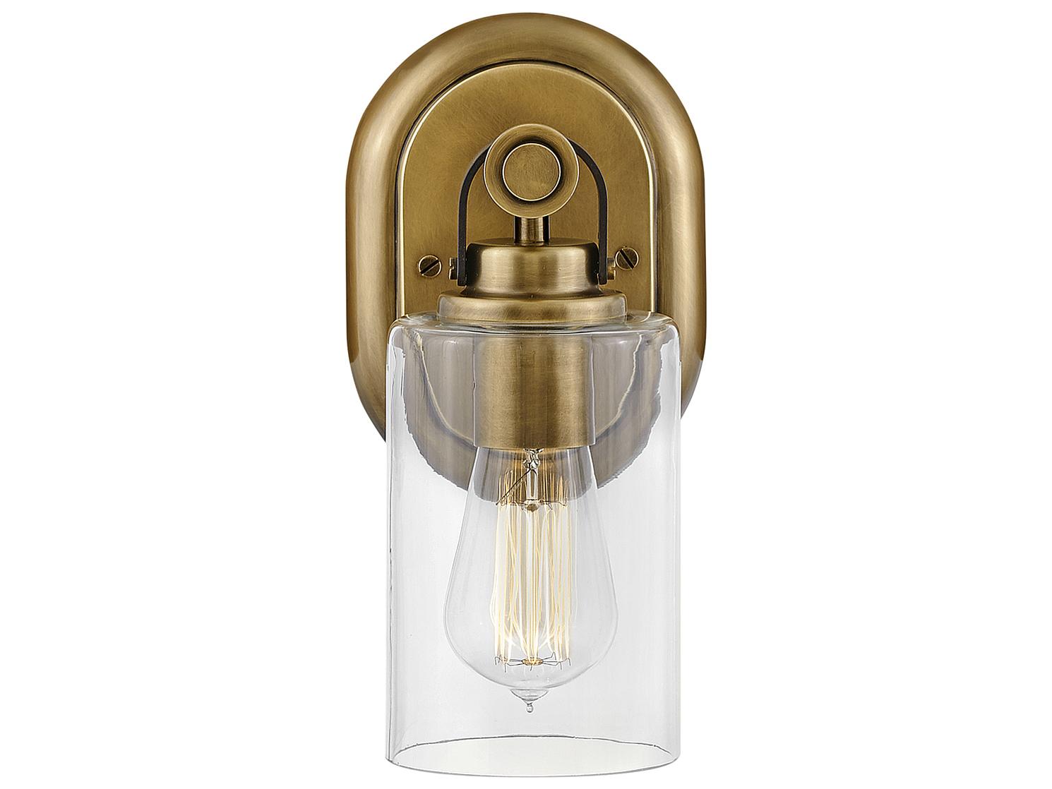 Hinkley Halstead 1-Light Heritage Brass Glass Wall Sconce