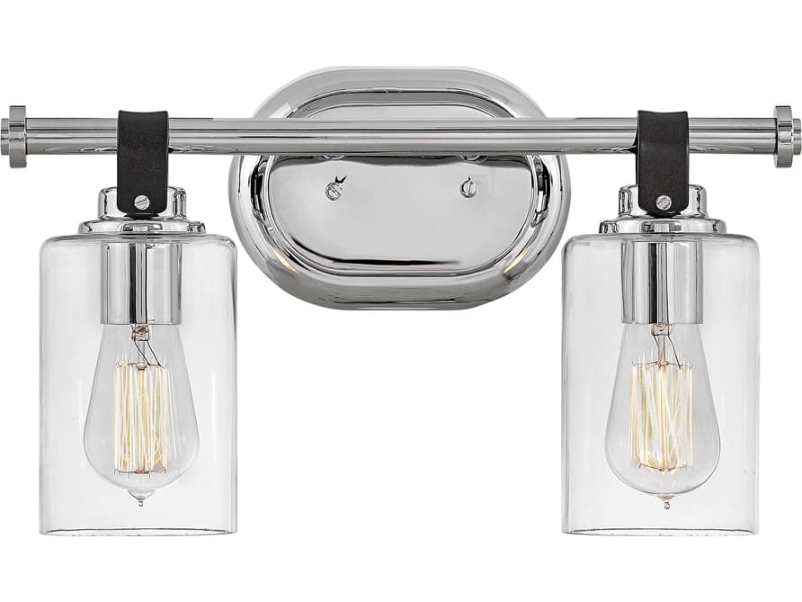 Hinkley Halstead 2-Light Chrome Glass Vanity Light