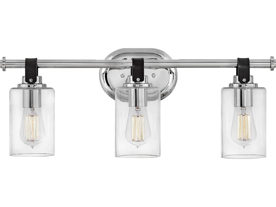Hinkley Halstead 3-Light Chrome Glass Vanity Light
