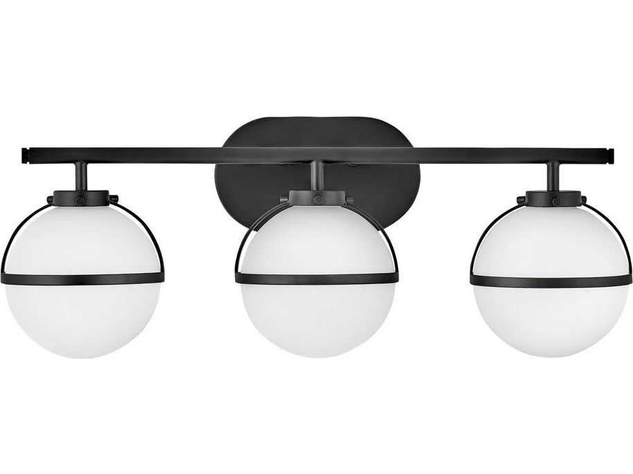Hinkley Hollis 3-Light Black Glass LED Vanity Light