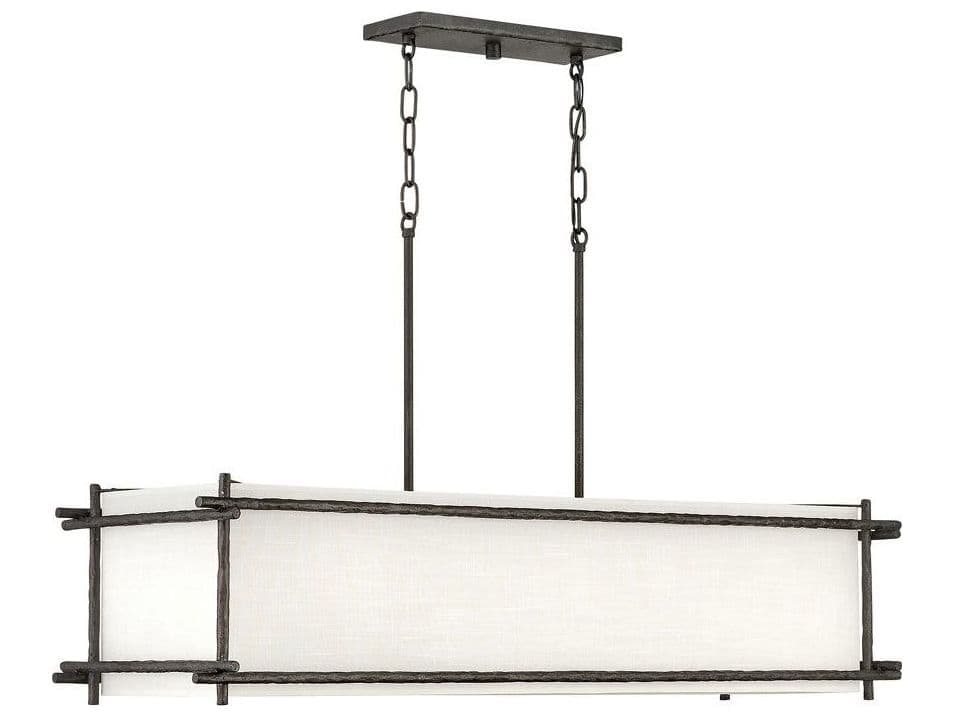 Hinkley Tress 6-Light Iron Ore Gray Geometric Island Pendant