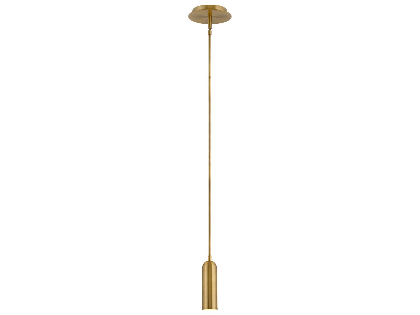 Hinkley Dax 1-Light Heritage Brass LED Cylinder Mini Pendant