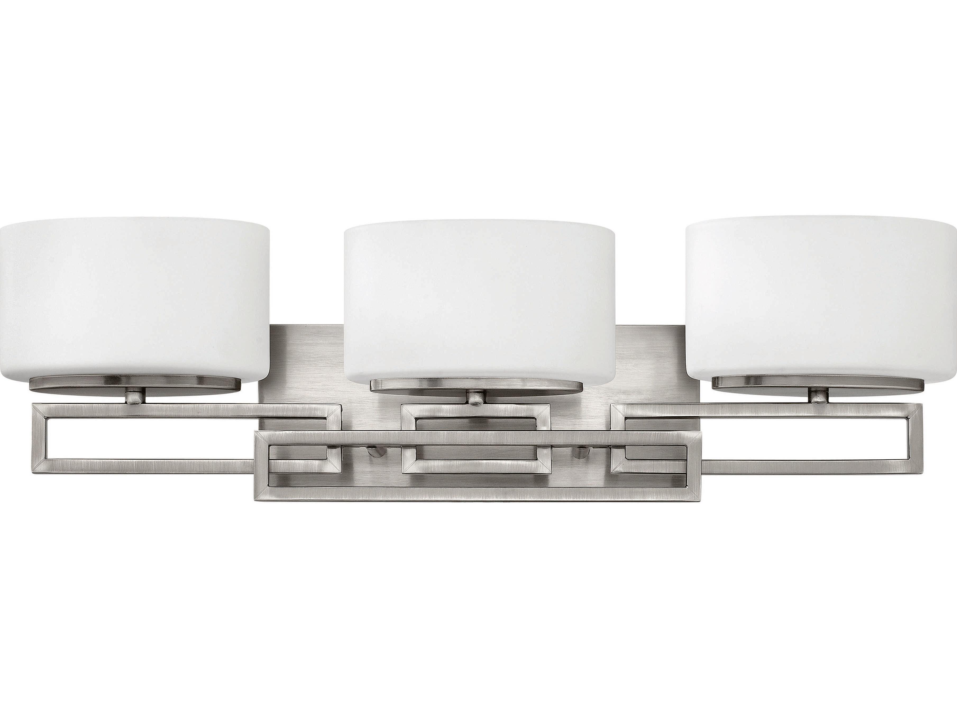 Hinkley Lanza 3-Light Antique Nickel Glass Vanity Light