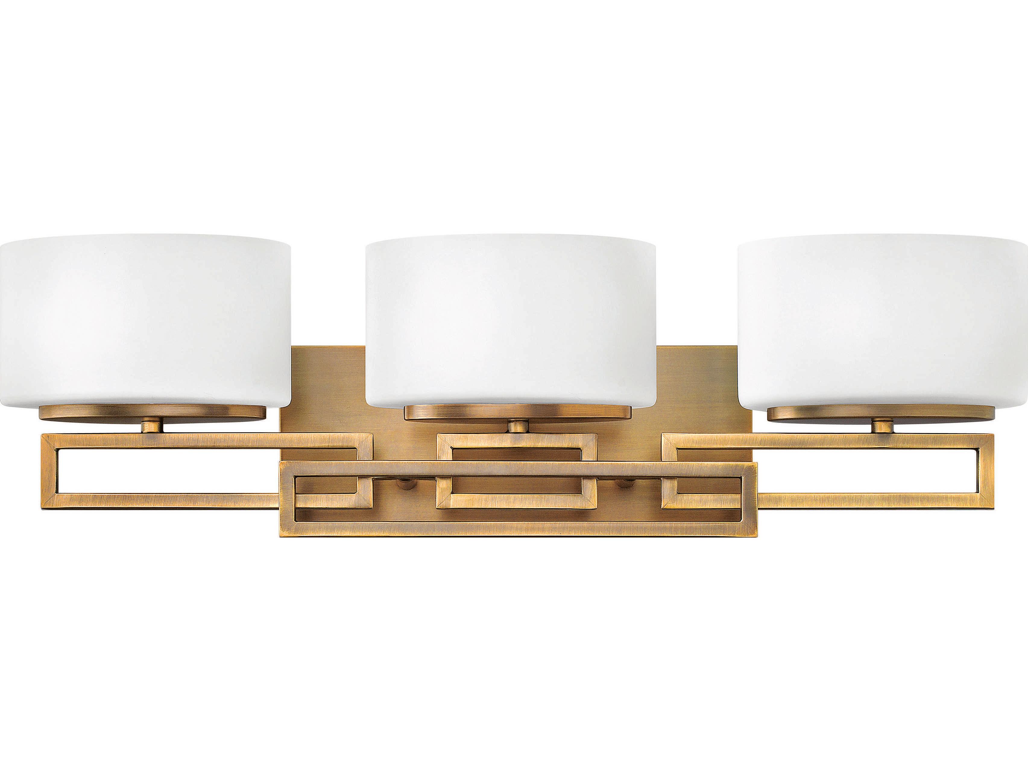 Hinkley Lanza 3-Light Brushed Bronze Glass Vanity Light