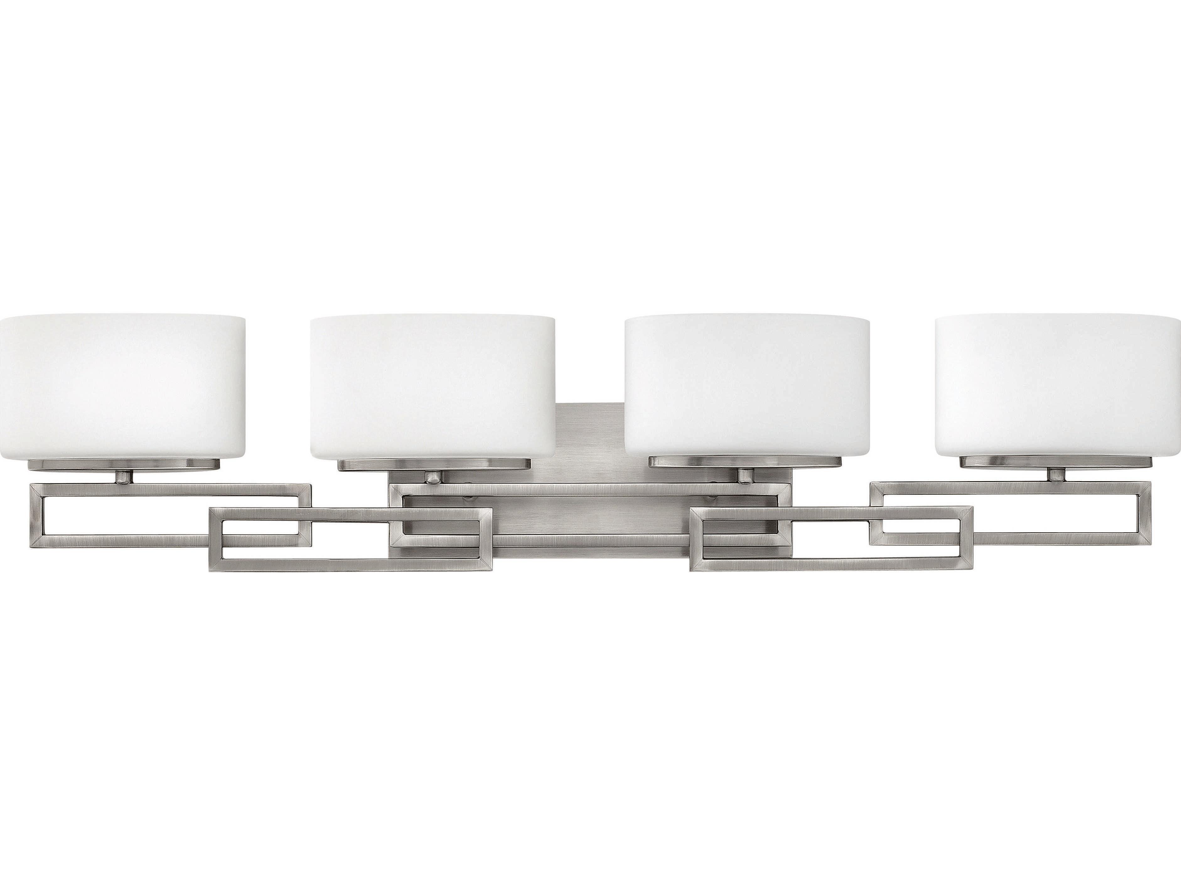 Hinkley Lanza 4-Light Antique Nickel Glass Vanity Light