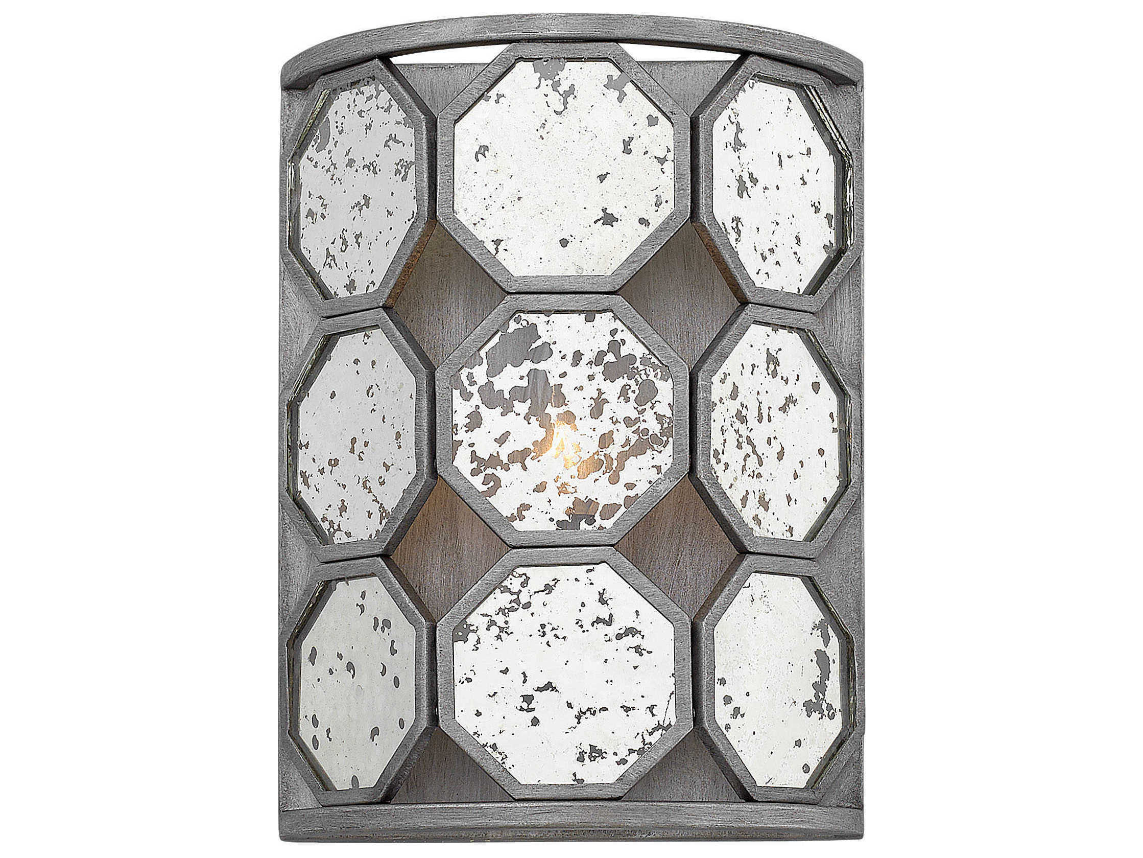 Hinkley Lara 1-Light Brushed Silver Glass Wall Sconce