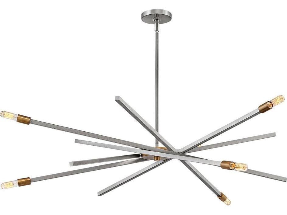 Hinkley Archer 6-Light Brushed Nickel Candelabra Sputnik Chandelier