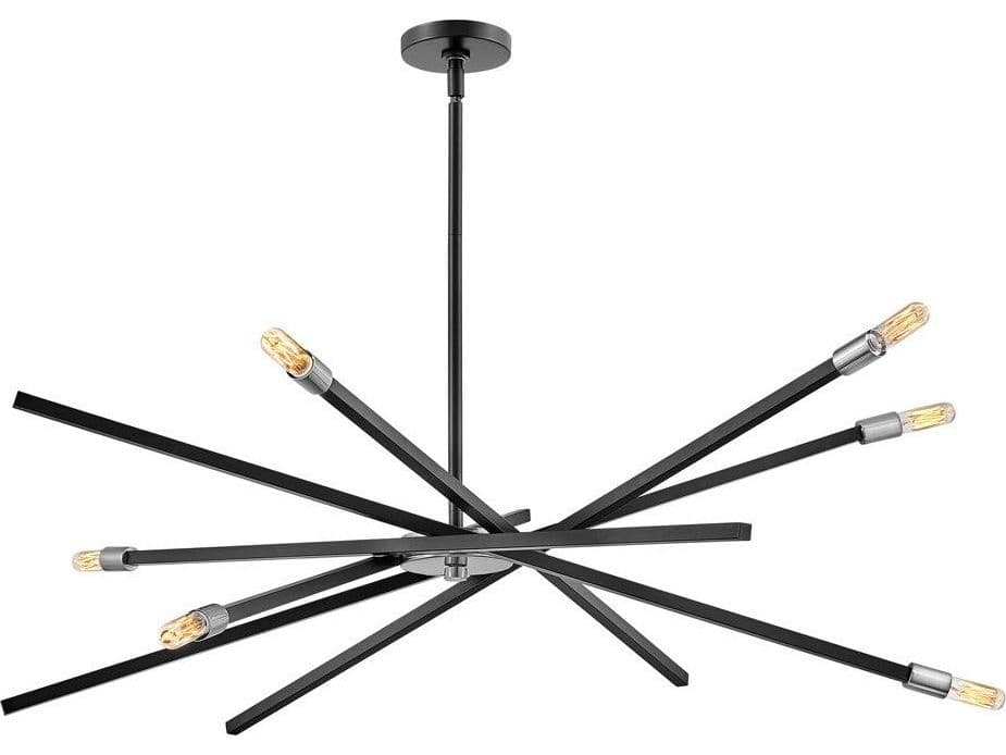 Hinkley Archer 6-Light Satin Black Candelabra Sputnik Chandelier