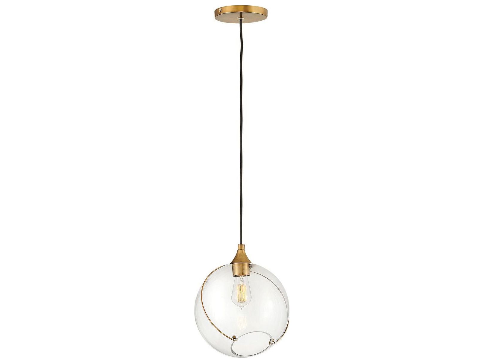 Hinkley Lisa Mcdennon 1-Light Heritage Brass Clear Glass Globe Mini Pendant