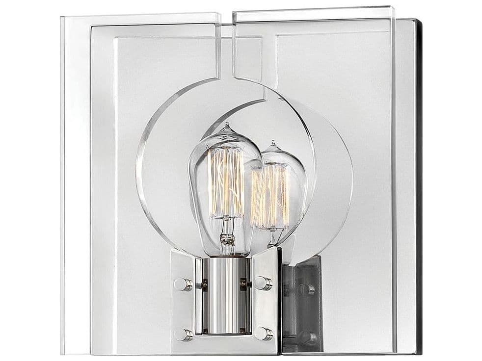 Hinkley Lisa Mcdennon 1-Light Polished Nickel Clear Glass Wall Sconce