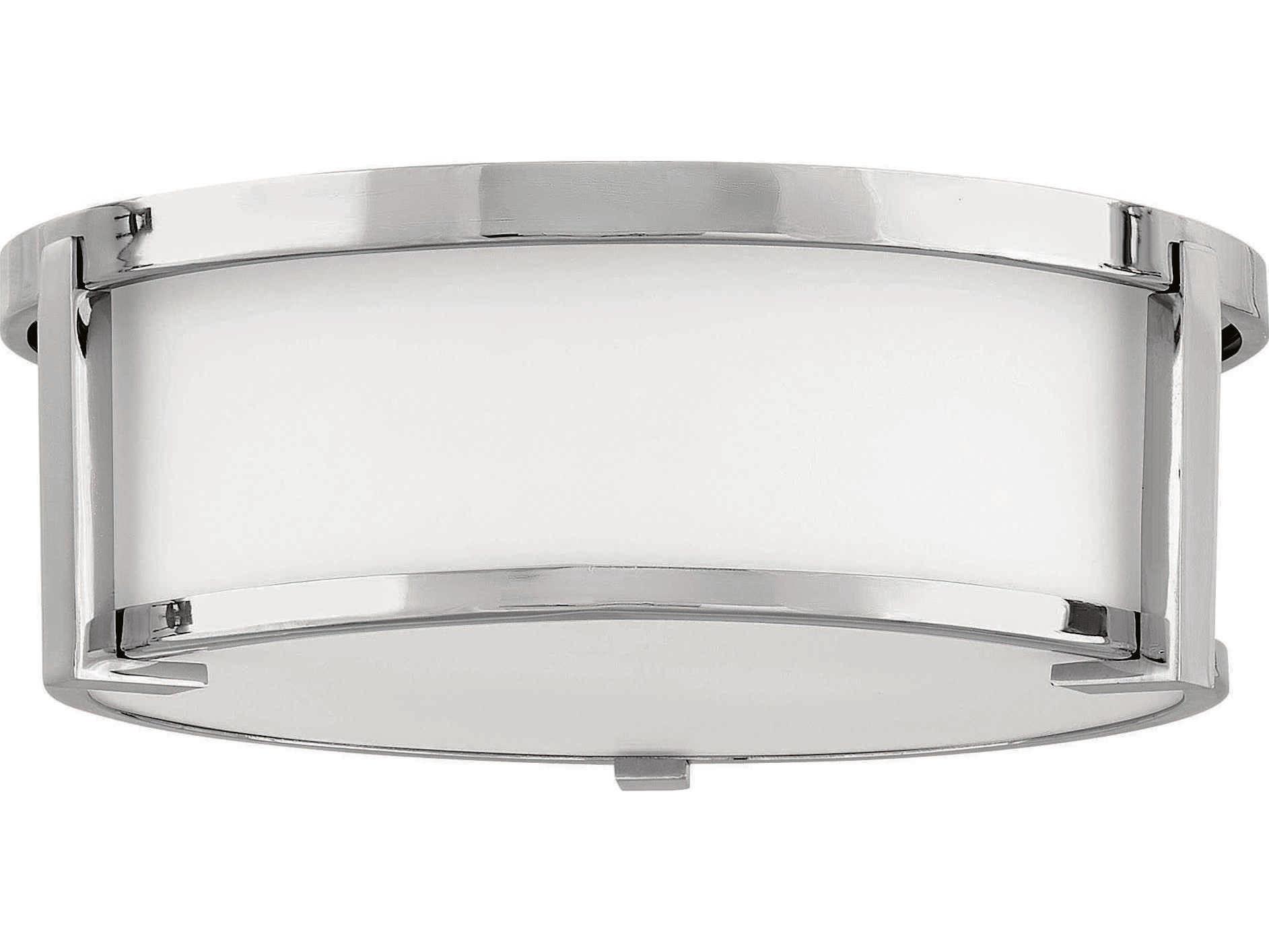 Hinkley Lowell 2-Light Chrome Glass Drum Flush Mount