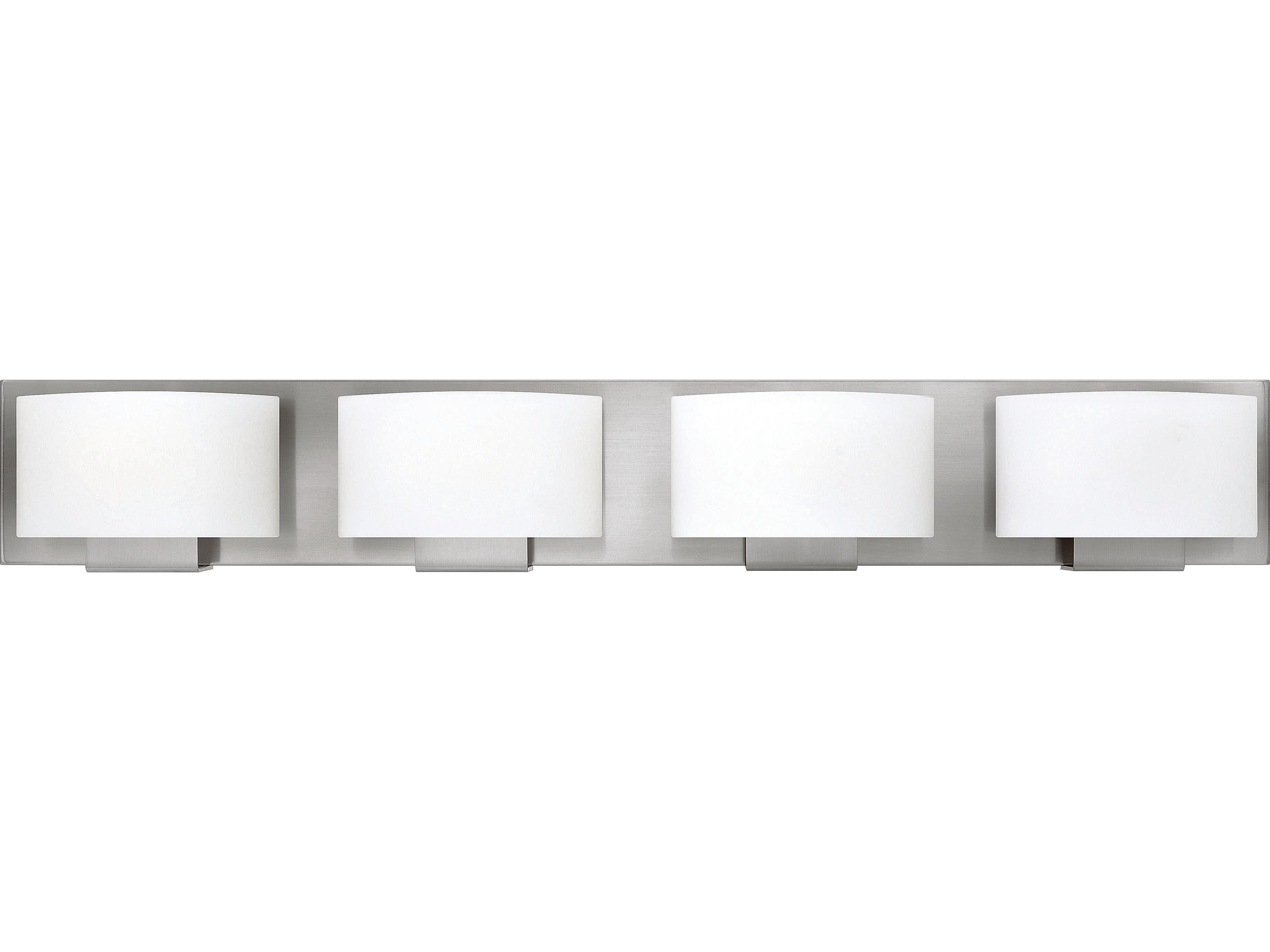 Hinkley Mila 4-Light Brushed Nickel Glass Vanity Light
