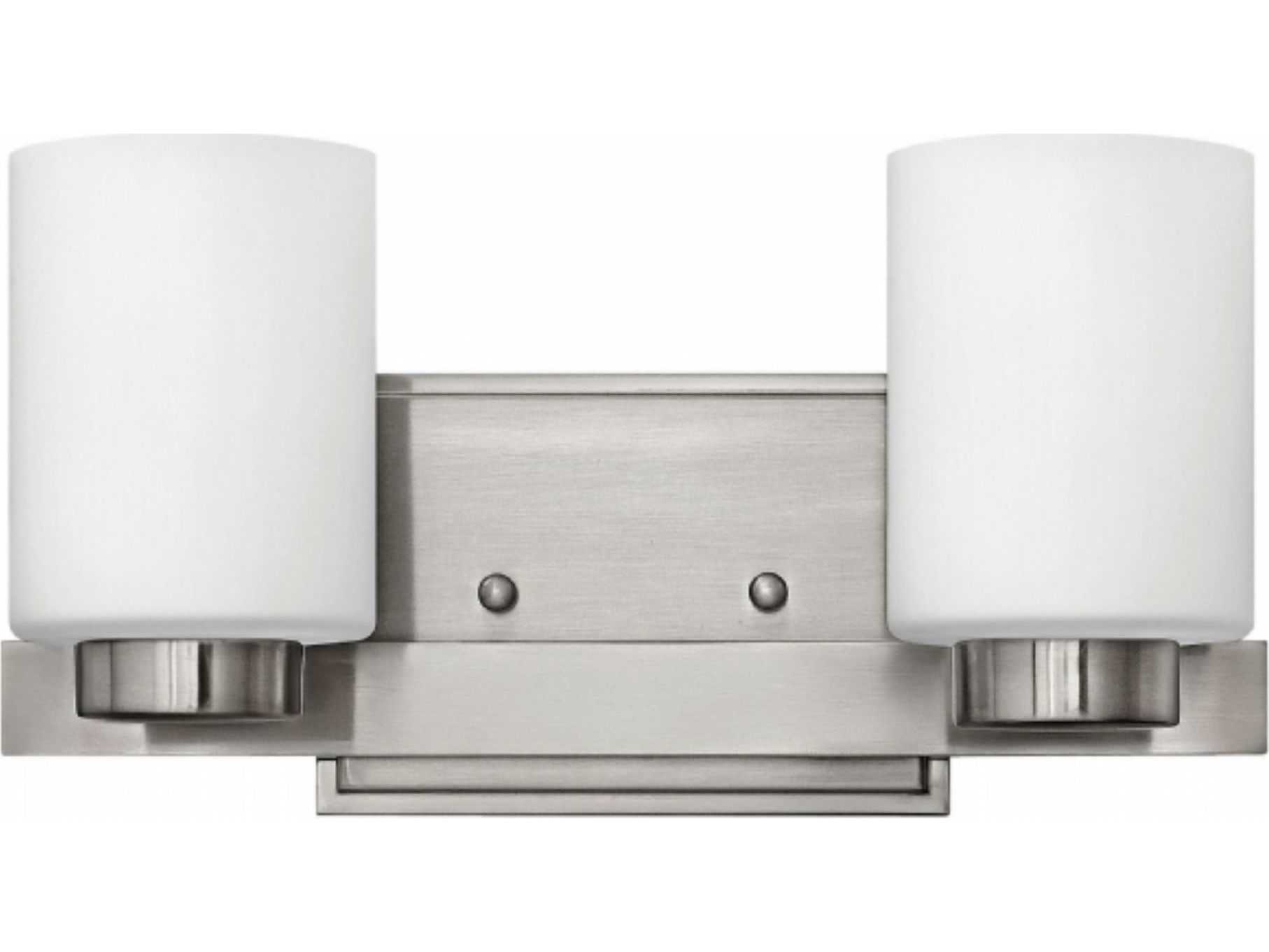 Hinkley Miley 2-Light Brushed Nickel Glass LED Vanity Light