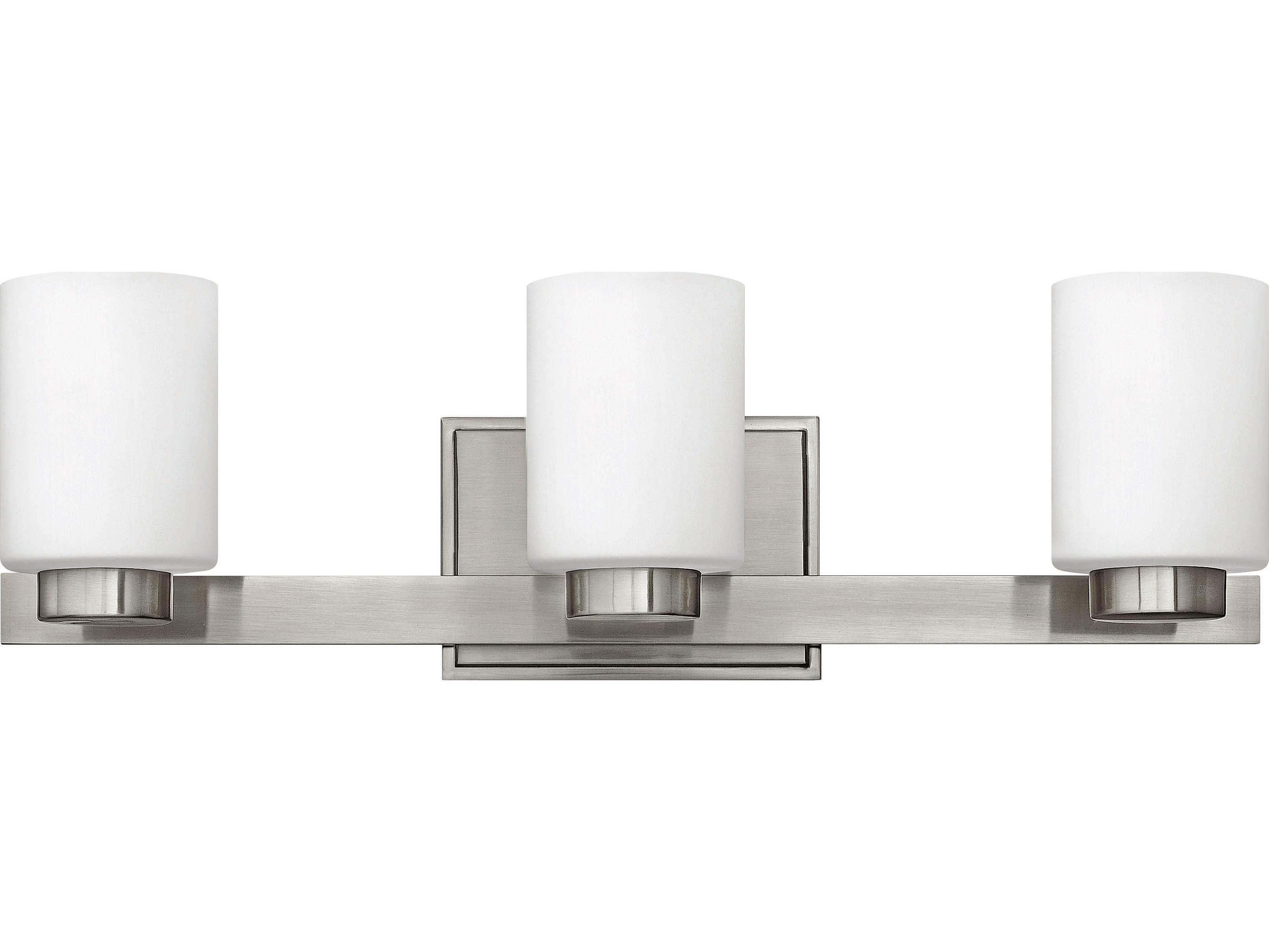 Hinkley Miley 3-Light Brushed Nickel Glass Vanity Light