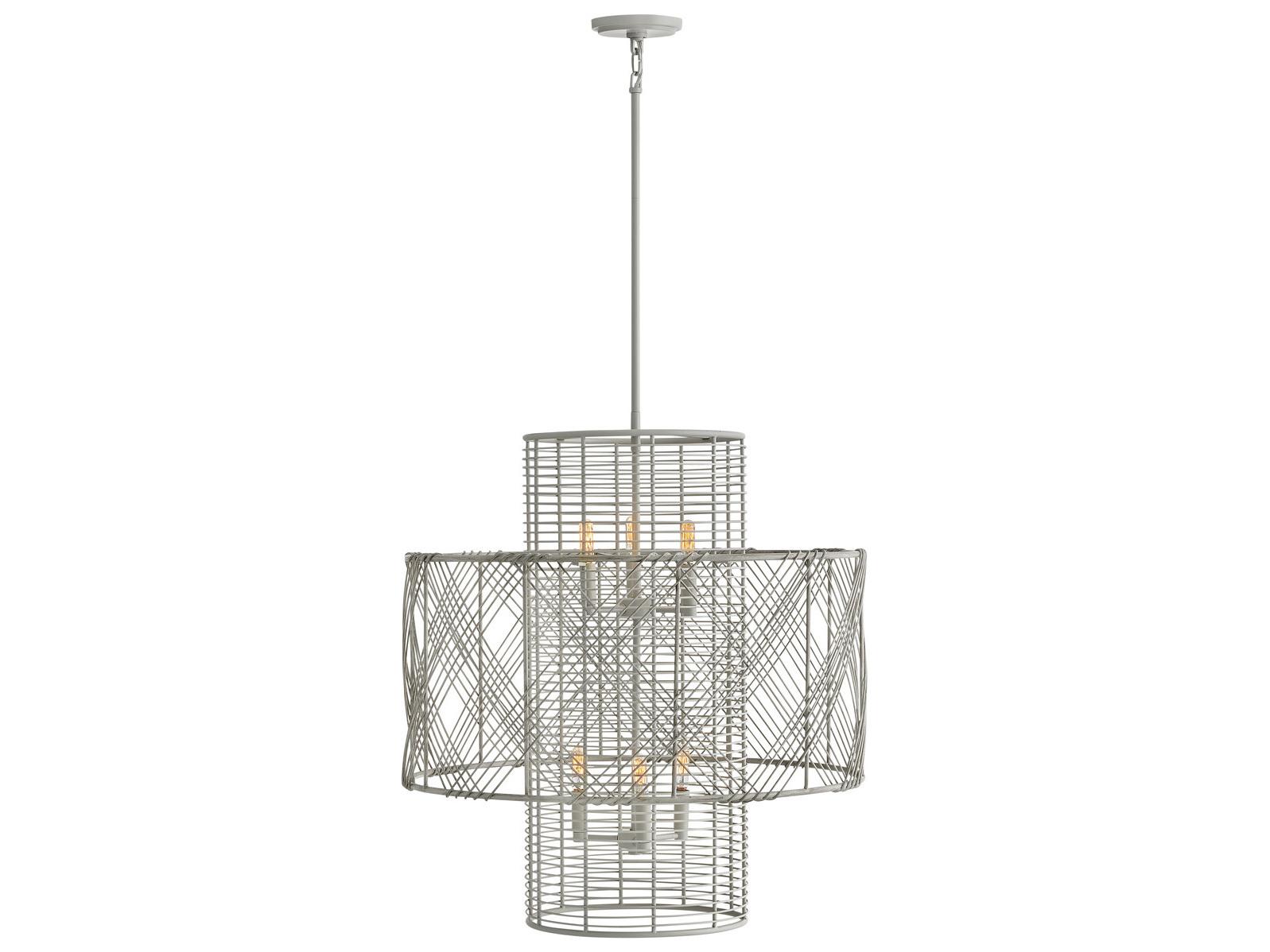 Hinkley Nikko 6-Light Light Ashwood Gray Candelabra Chandelier