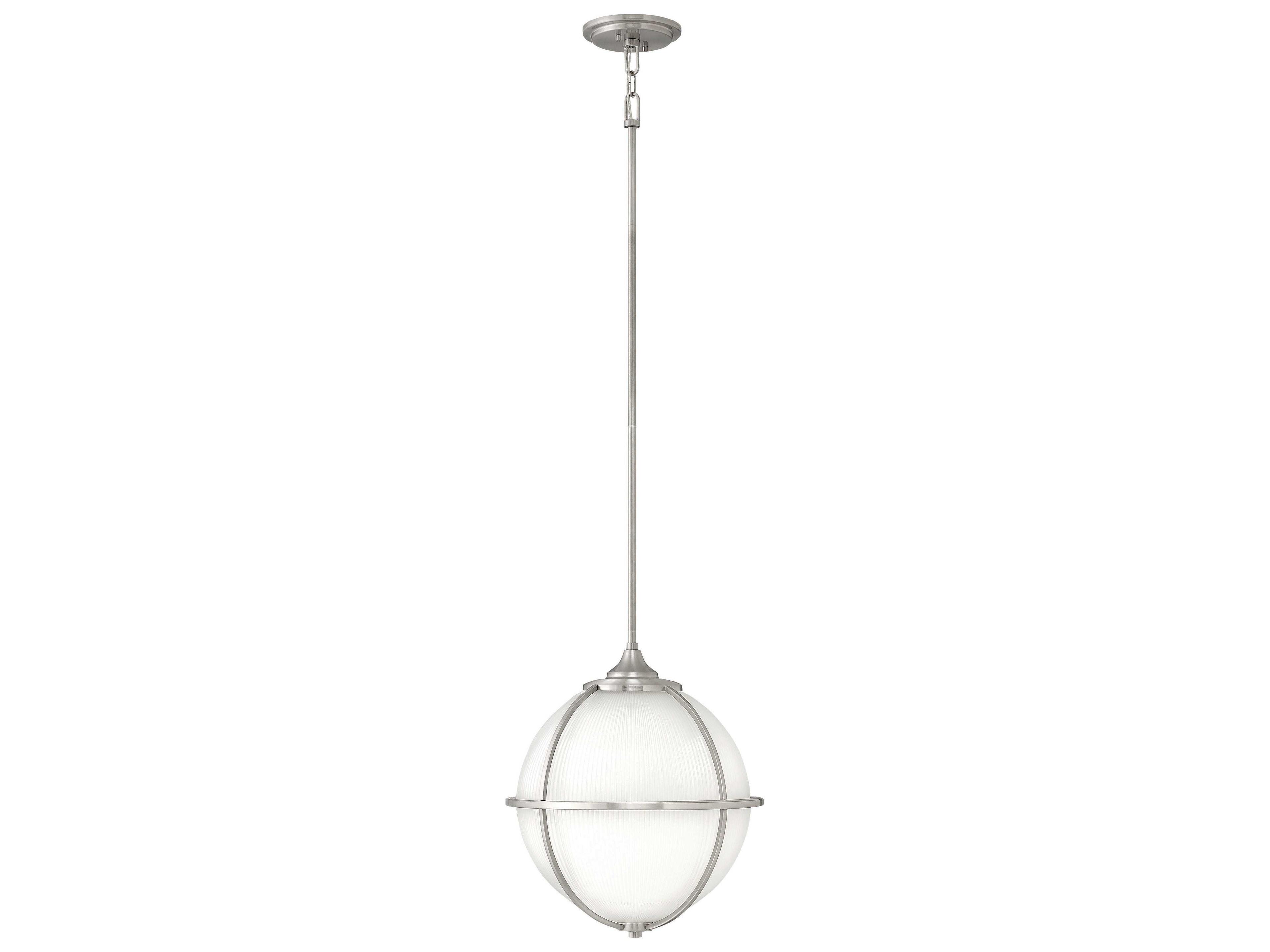 Hinkley Odeon 3-Light Brushed Nickel Glass Globe Pendant