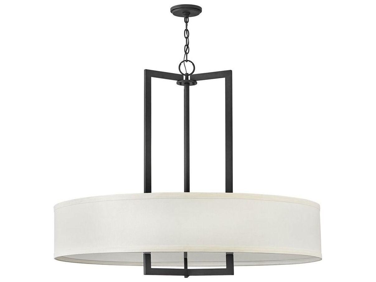Hinkley Hampton 9-Light Buckeye Bronze Off White Drum Pendant