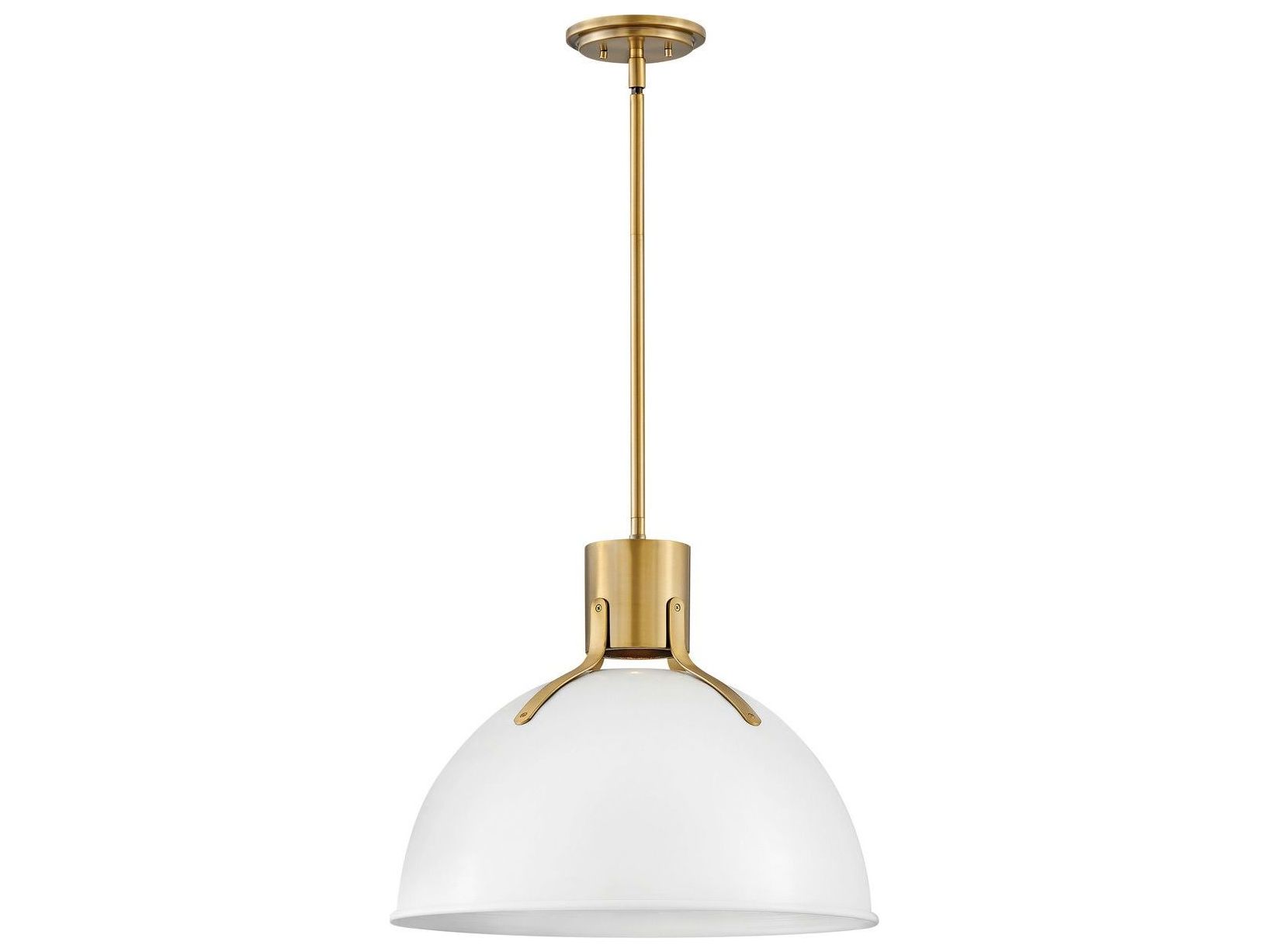 Hinkley Argo 1-Light Polished White Brass LED Bell Pendant