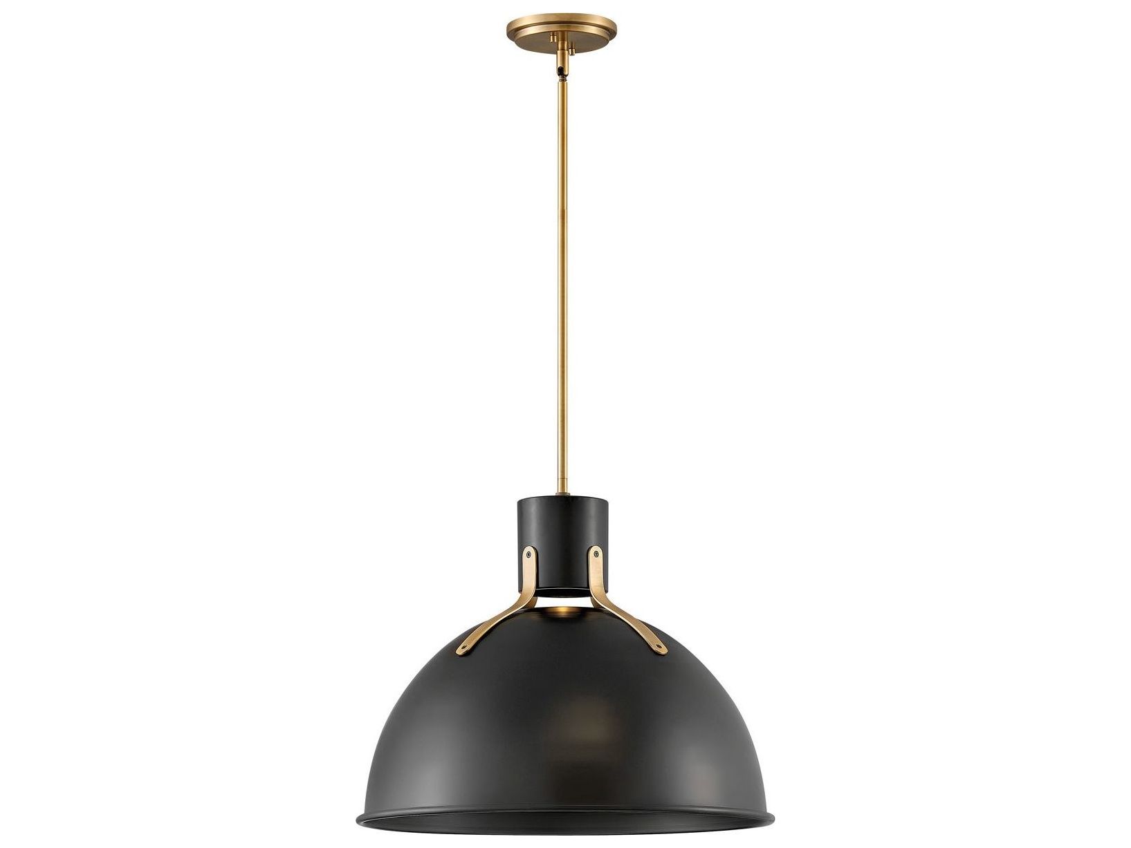 Hinkley Argo 1-Light Satin Black Brass LED Bell Pendant