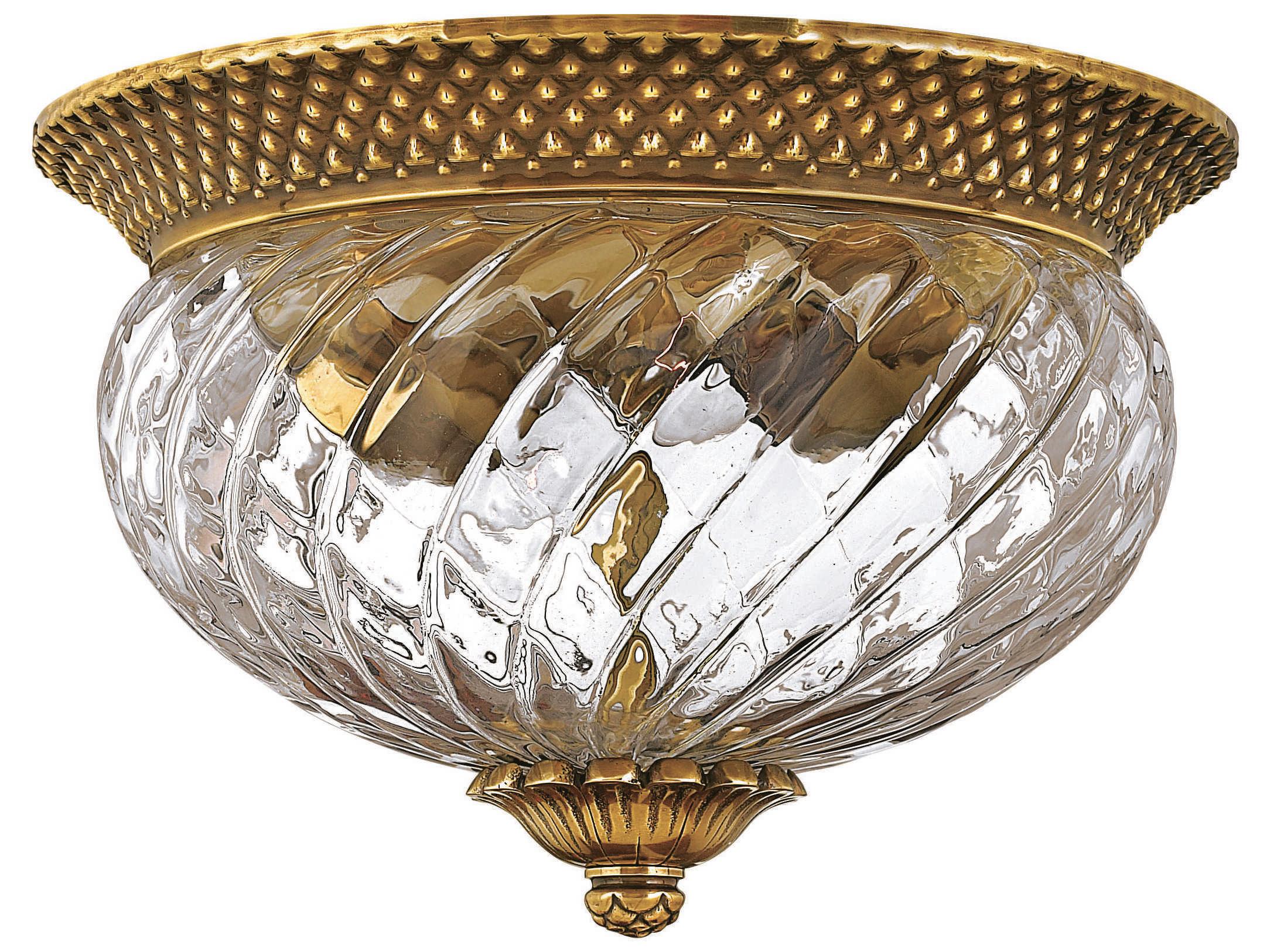 Hinkley Plantation 2-Light Burnished Brass Glass Dome Flush Mount