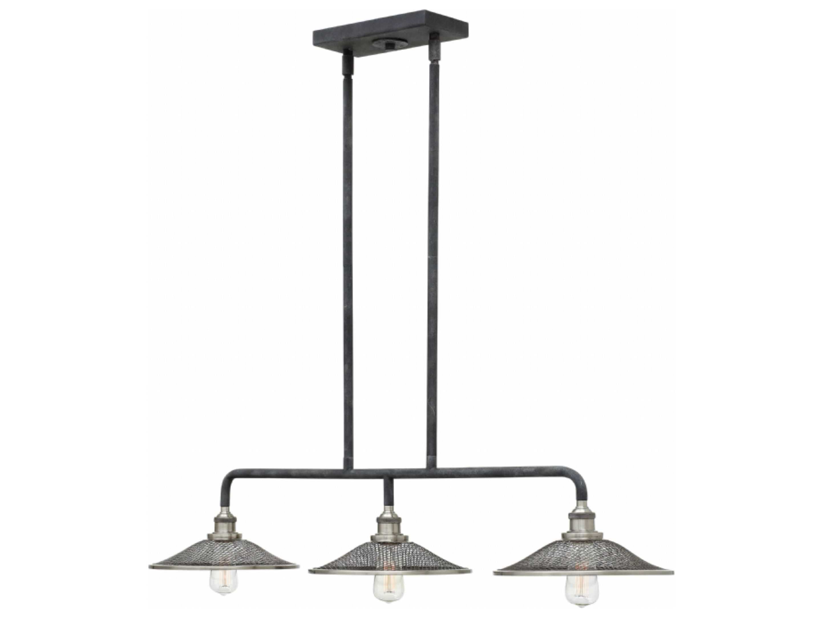 Hinkley Rigby 3-Light Aged Zinc Black Island Pendant