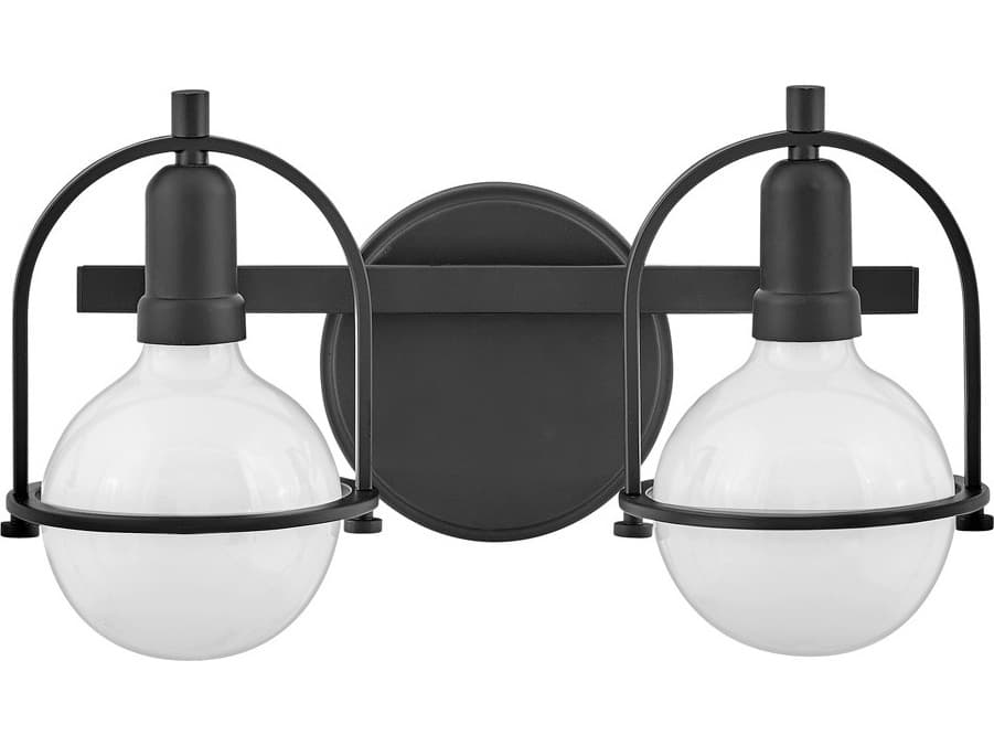 Hinkley Somerset 2-Light Black Glass Vanity Light