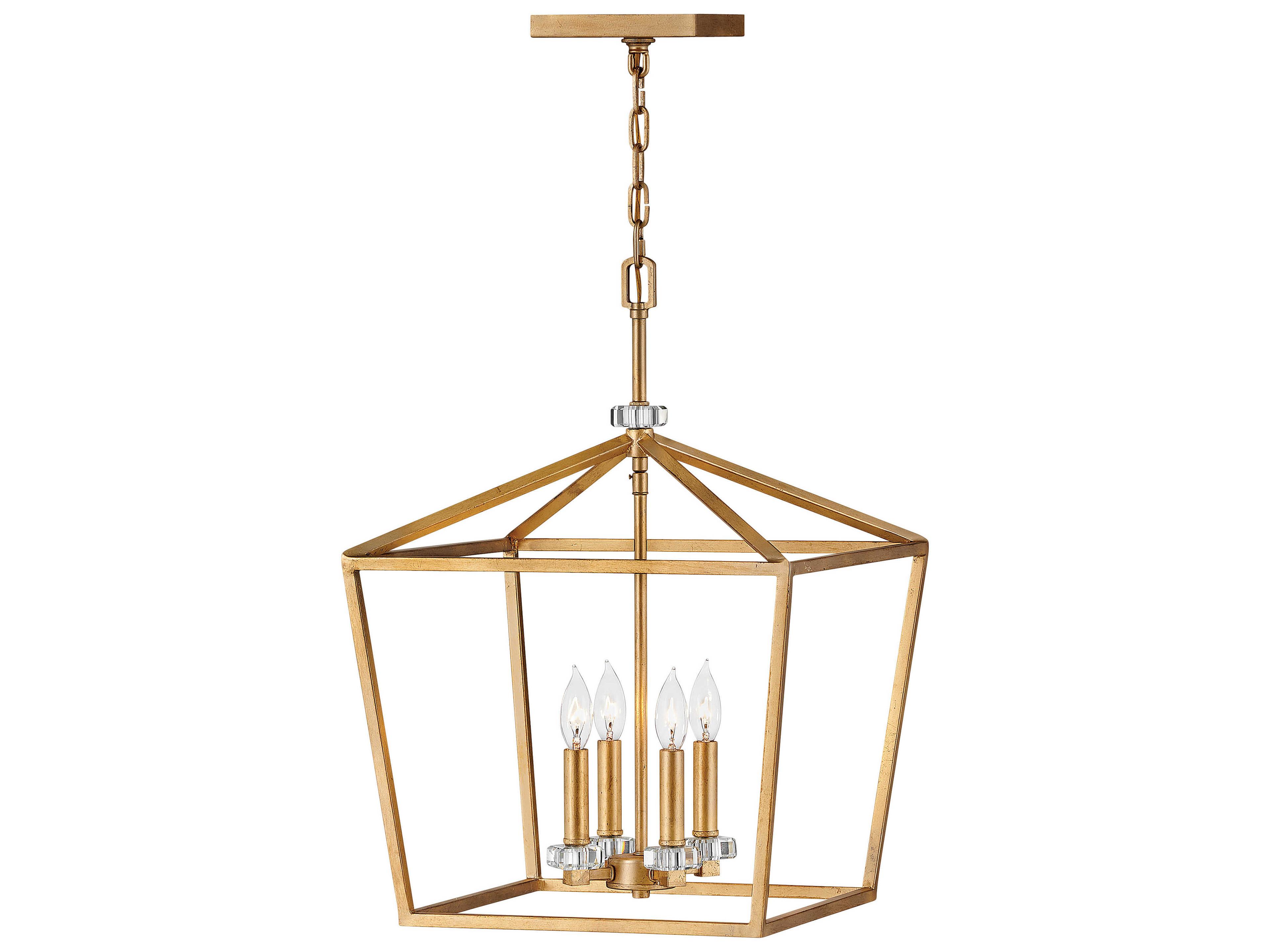 Hinkley Stinson 4-Light Distressed Brass Candelabra Chandelier