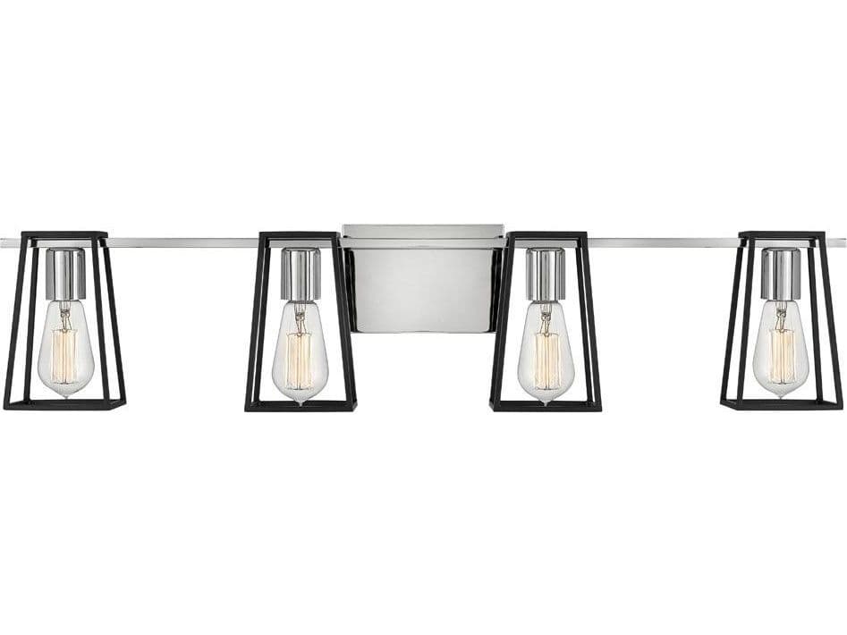 Hinkley Filmore 4-Light Chrome Black Vanity Light
