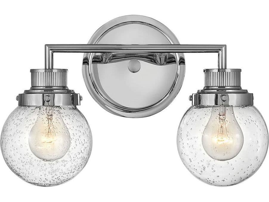 Hinkley Poppy 2-Light Chrome Glass Vanity Light