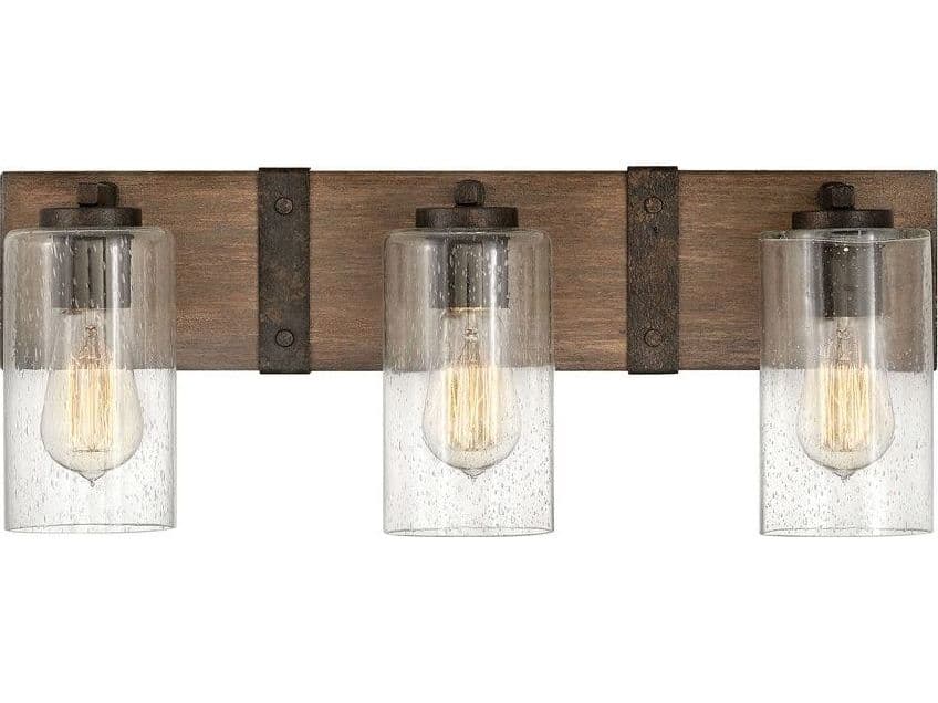 Hinkley Sawyer 3-Light Sequoia Brown Glass Vanity Light