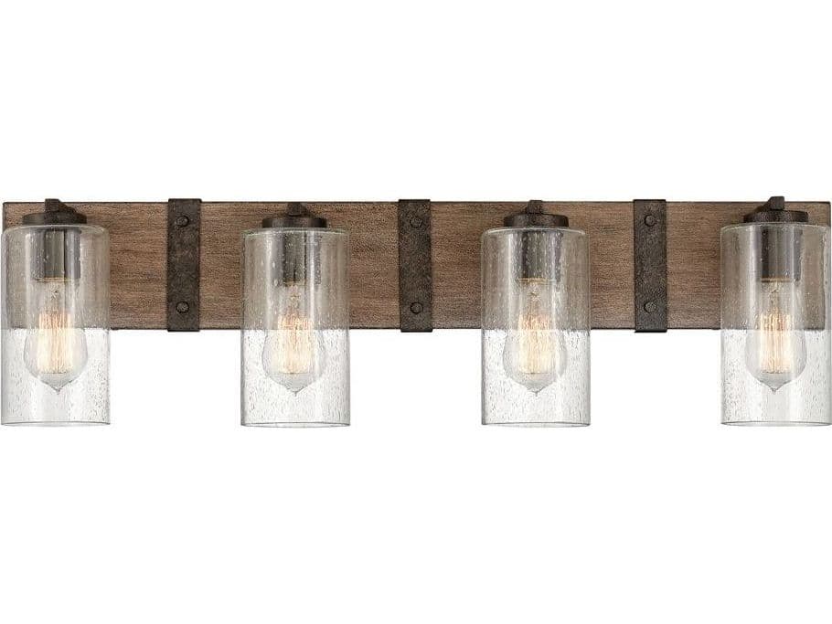 Hinkley Sawyer 4-Light Sequoia Brown Glass Vanity Light