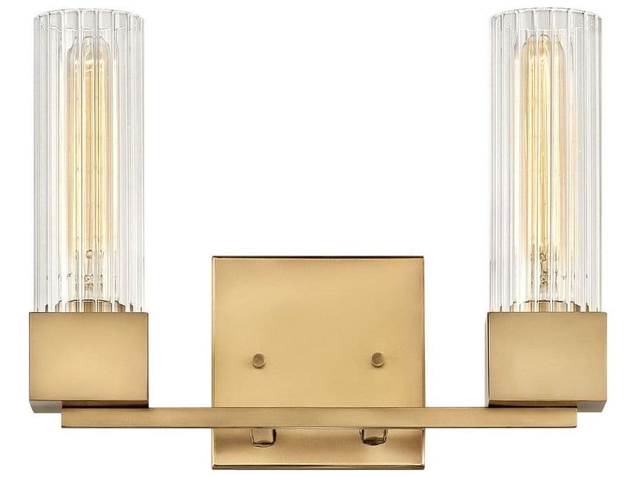 Hinkley Xander 2-Light Heritage Brass Glass Vanity Light