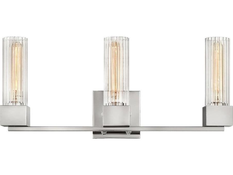 Hinkley Xander 3-Light Polished Nickel Glass Vanity Light